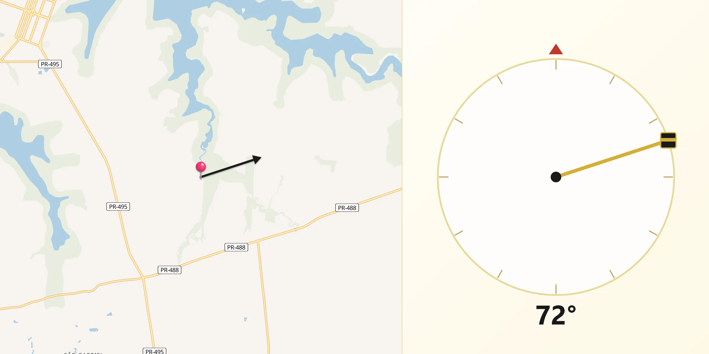 Direção da Qibla a partir de Santa Helena
