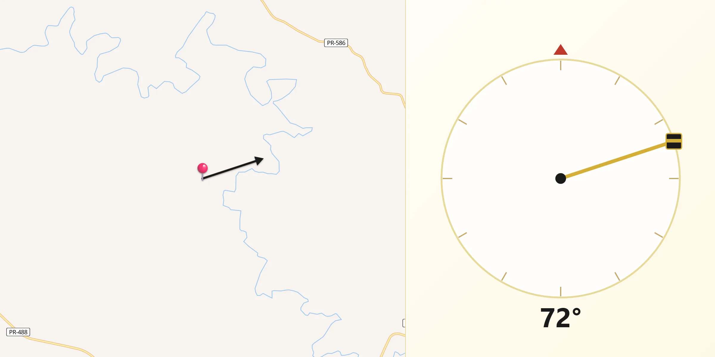 Direção da Qibla a partir de Vera Cruz do Oeste