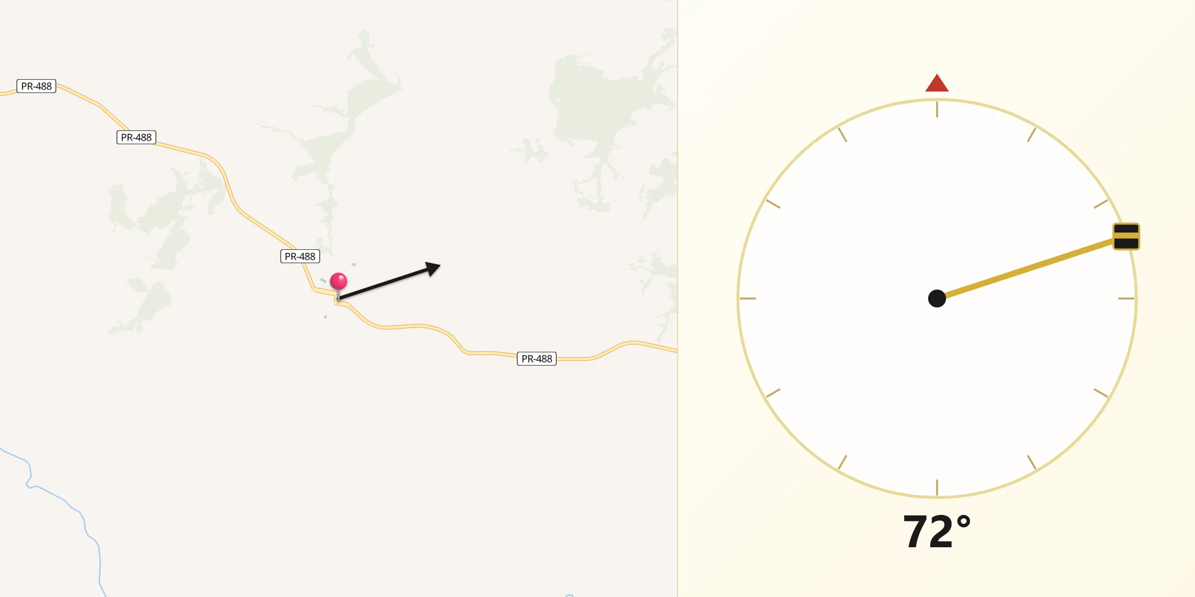 Direção da Qibla a partir de Diamante d'Oeste