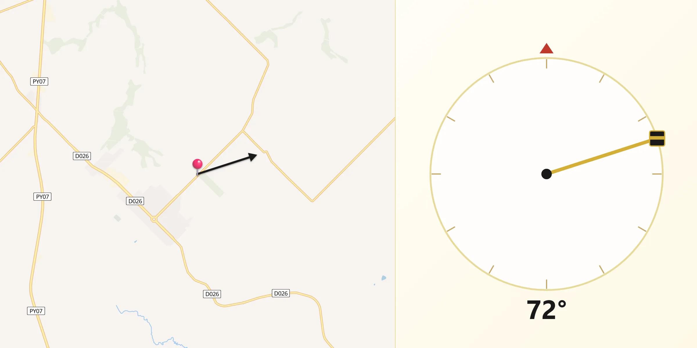 Dirección de la Qibla desde San Alberto