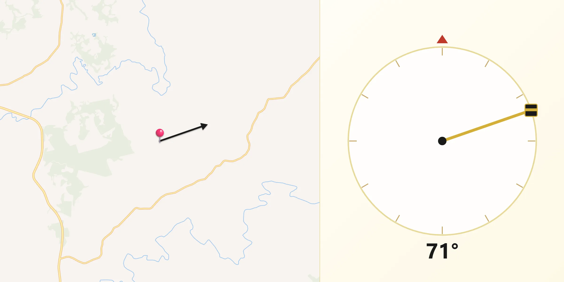 Direção da Qibla a partir de Turvo