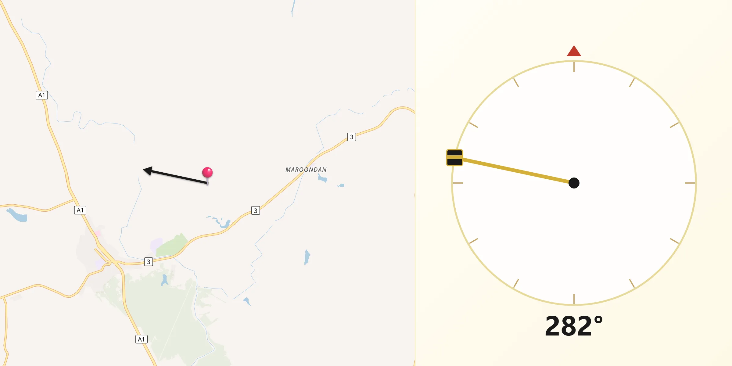 Qibla Direction from Bundaberg