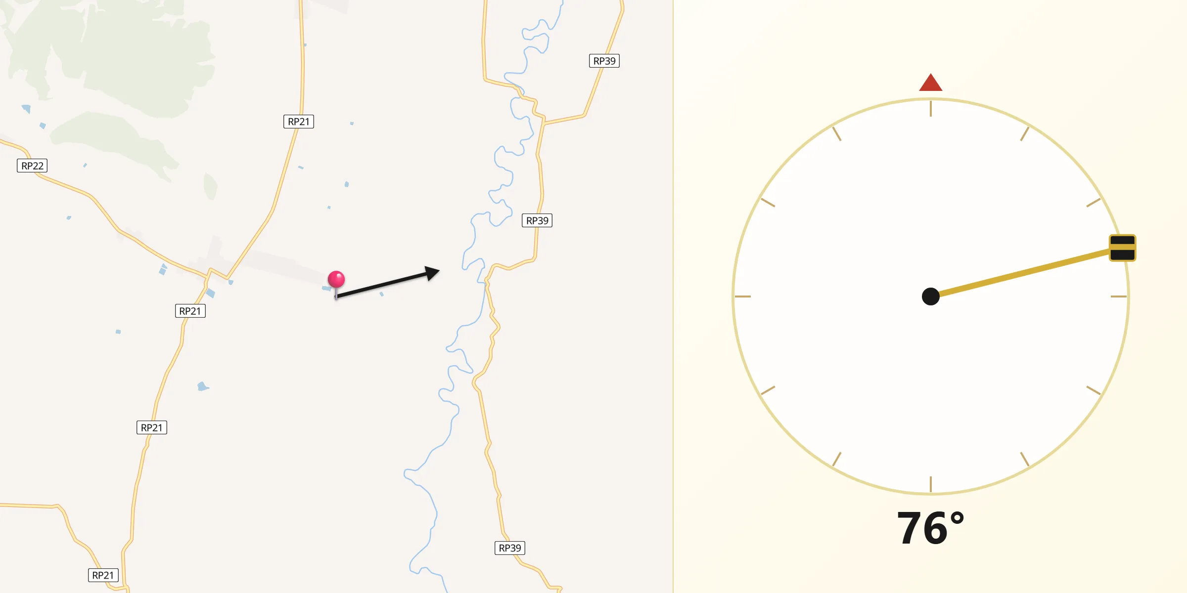 Dirección de la Qibla desde Departamento de Cerrillos
