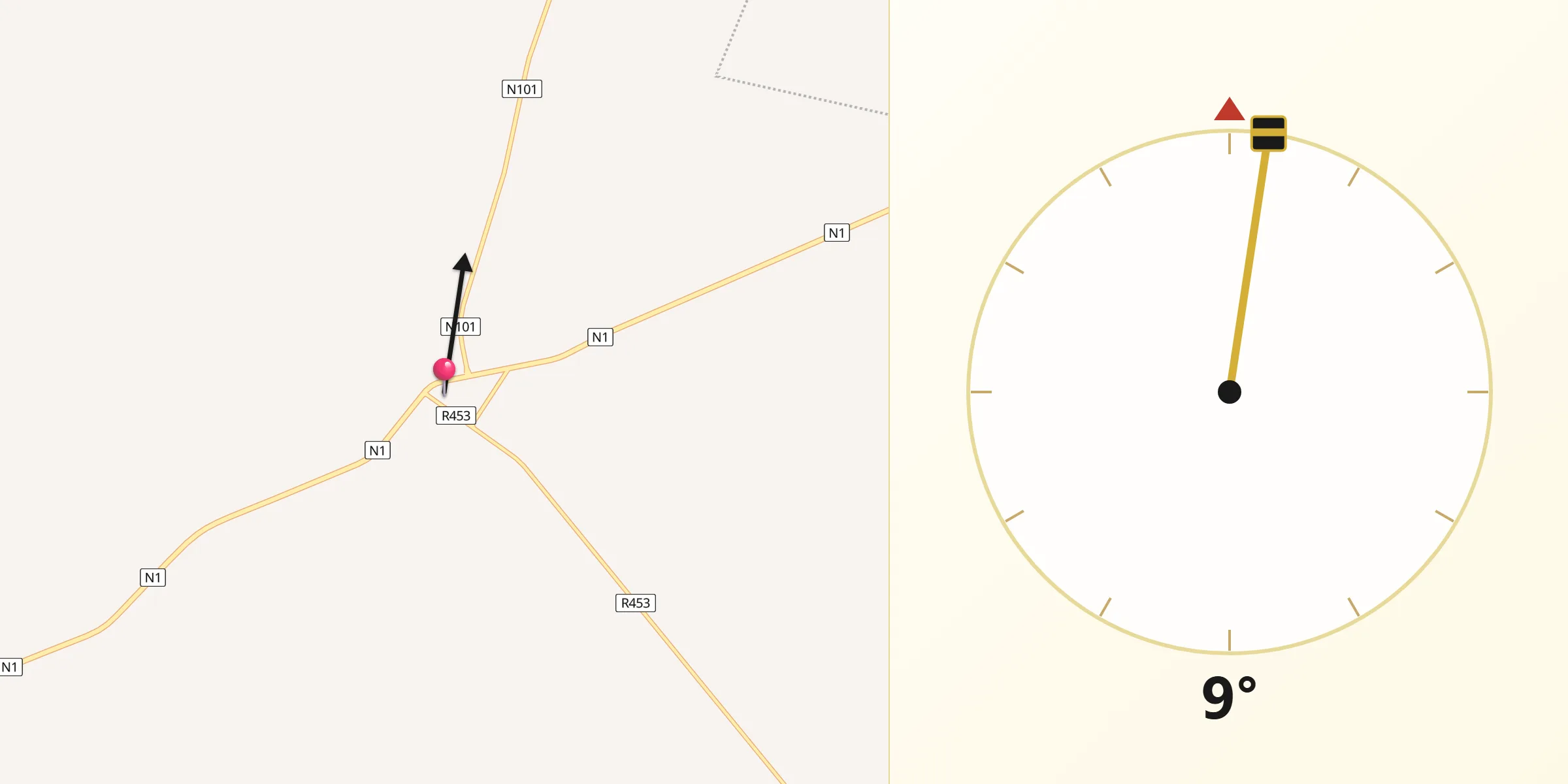Direção da Qibla a partir de Macia