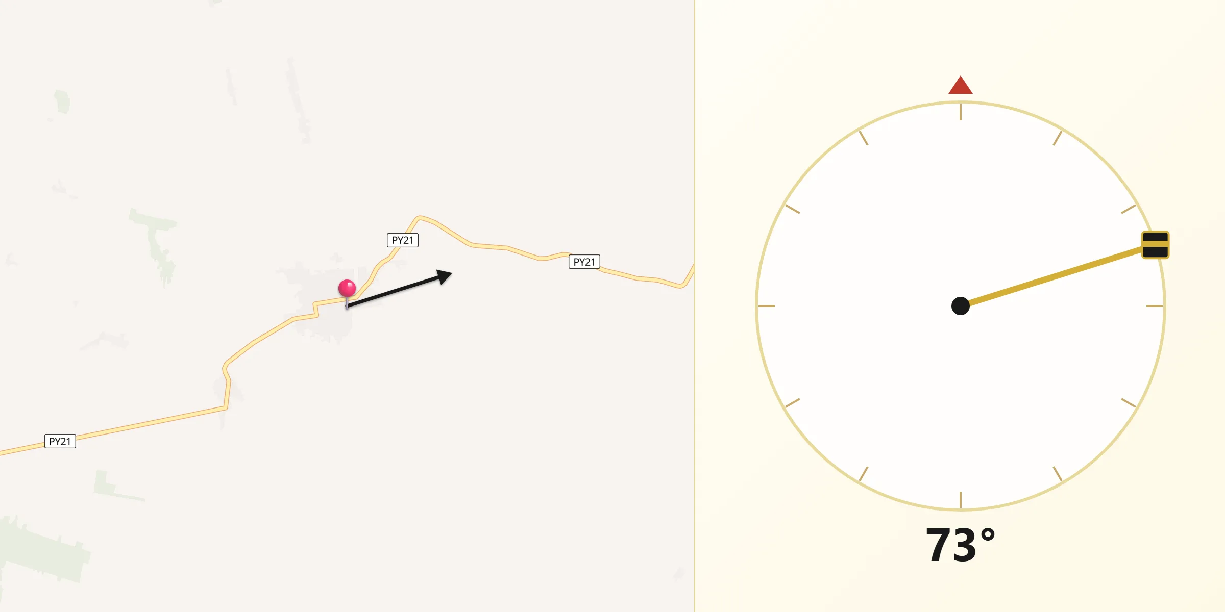 Dirección de la Qibla desde San Joaquín