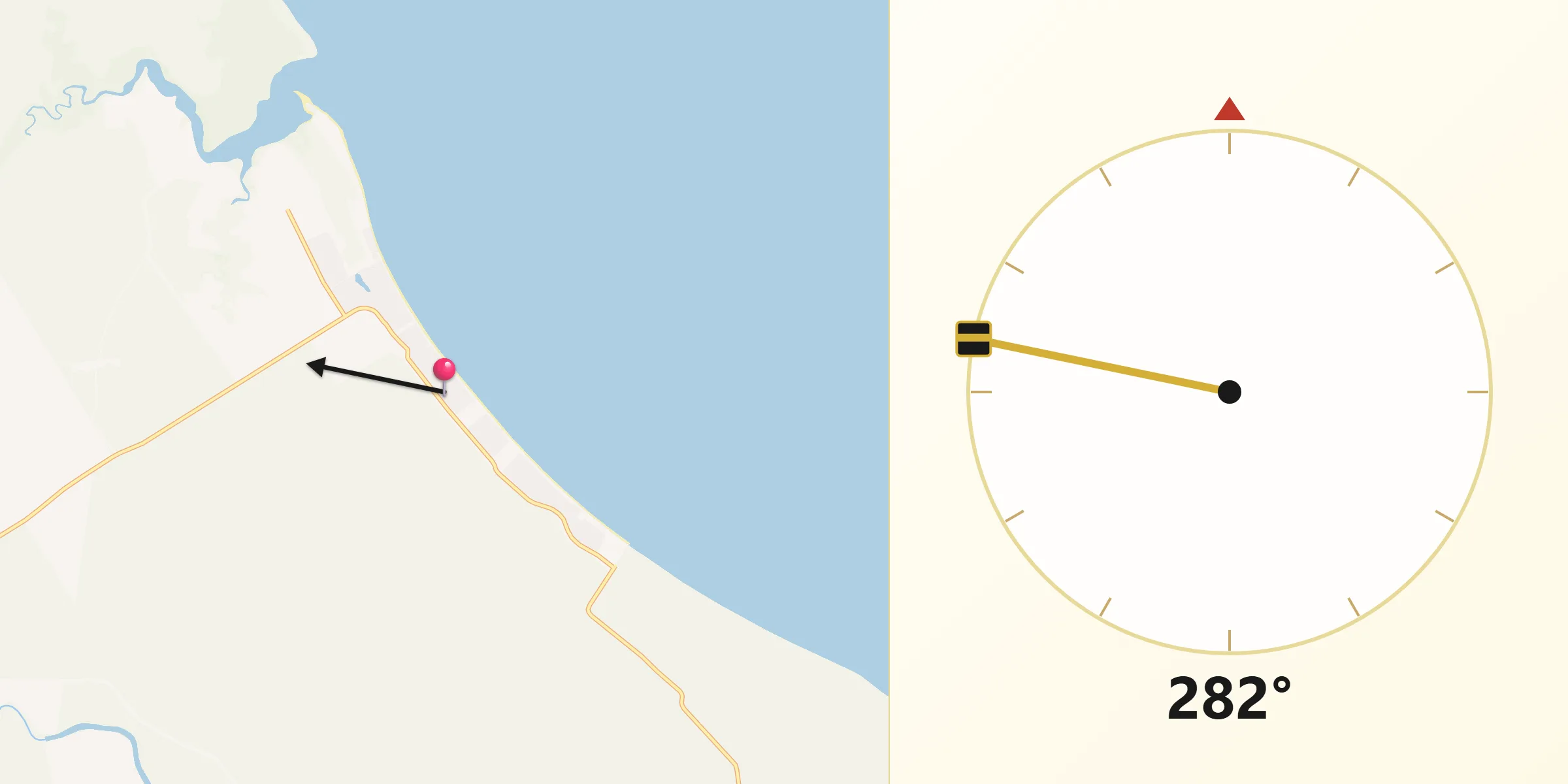 Qibla Direction from Woodgate