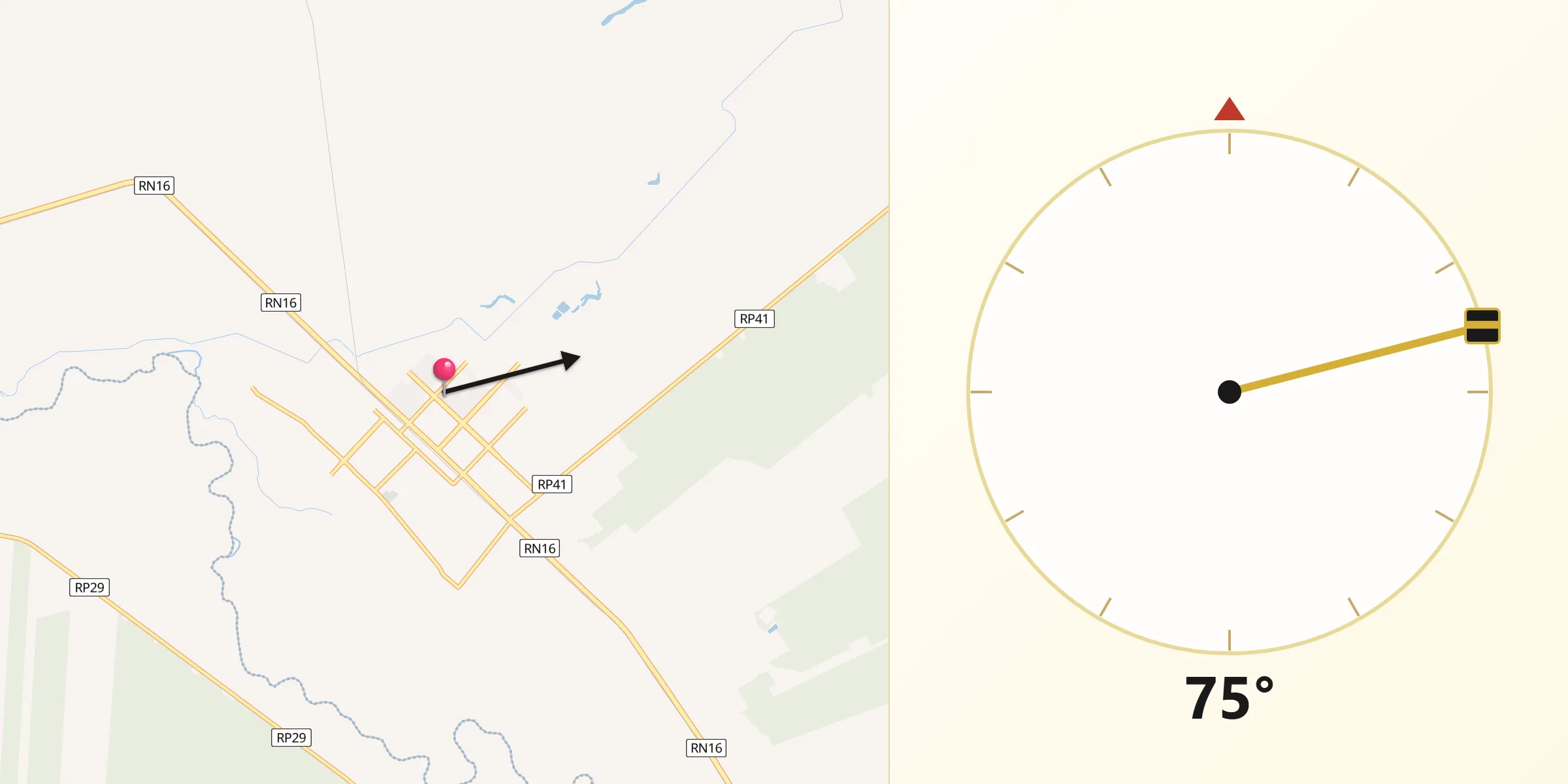 Dirección de la Qibla desde Joaquín V. González