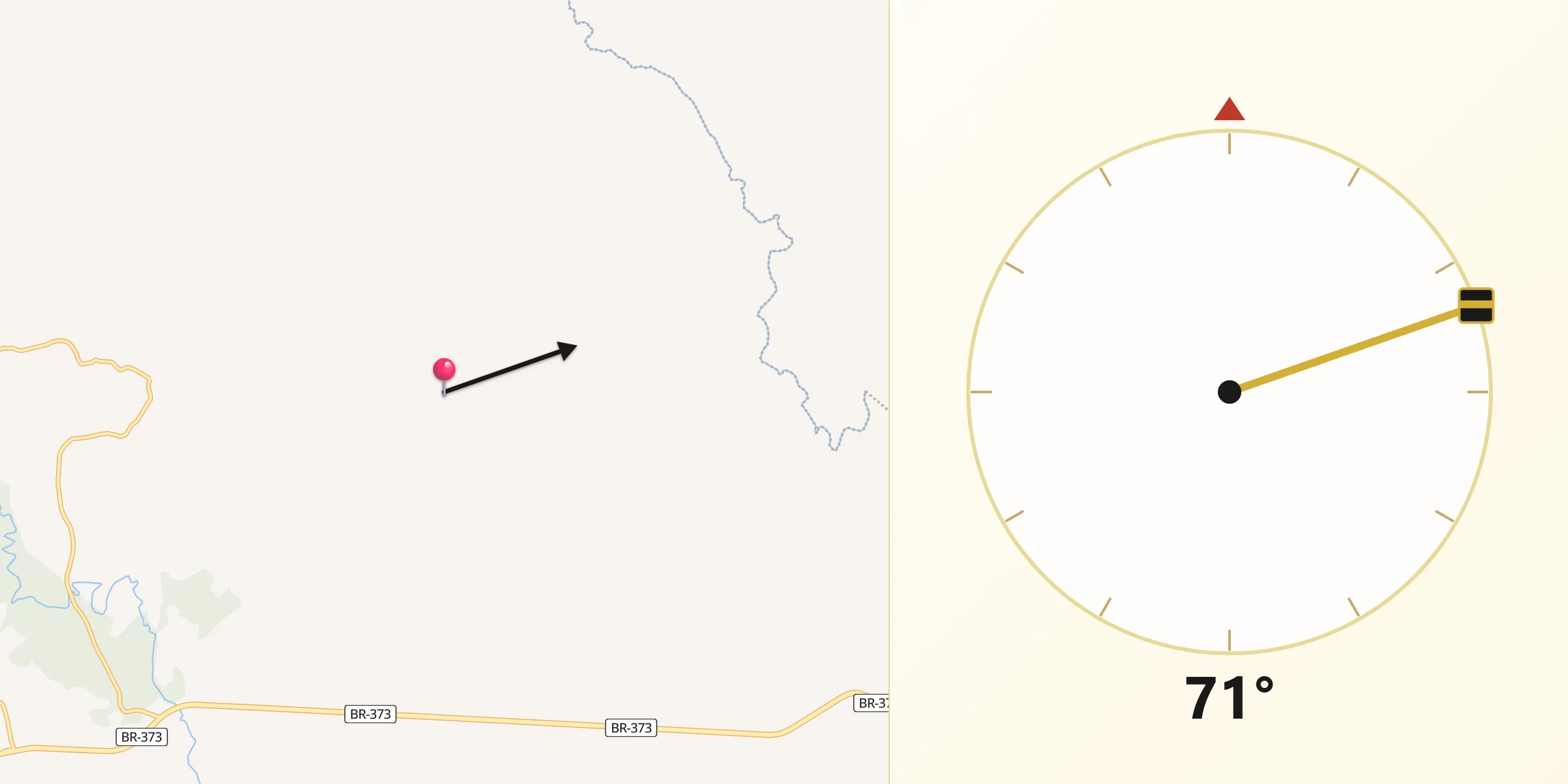 Direção da Qibla a partir de Guamiranga