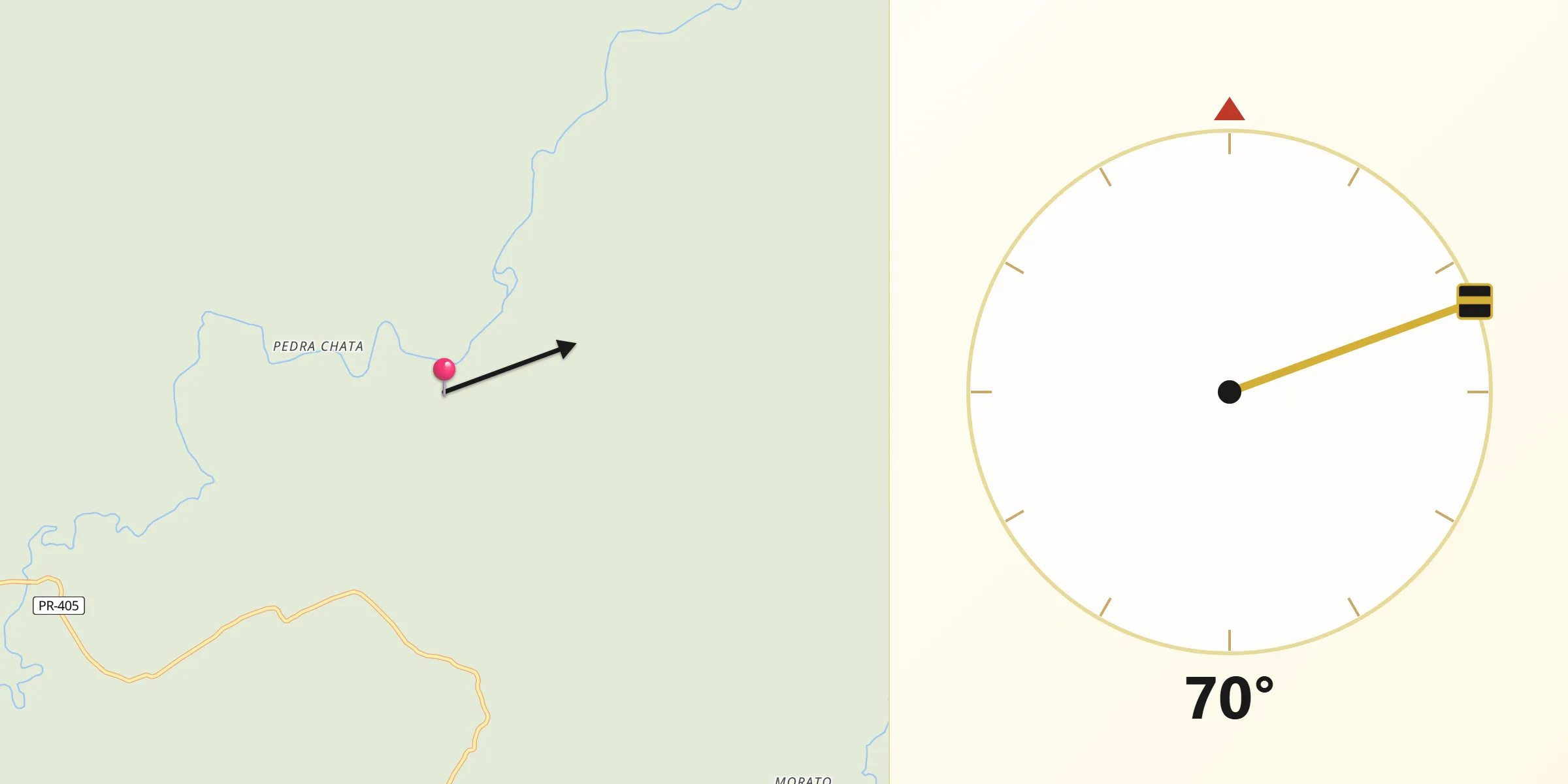 Direção da Qibla a partir de Guaraqueçaba