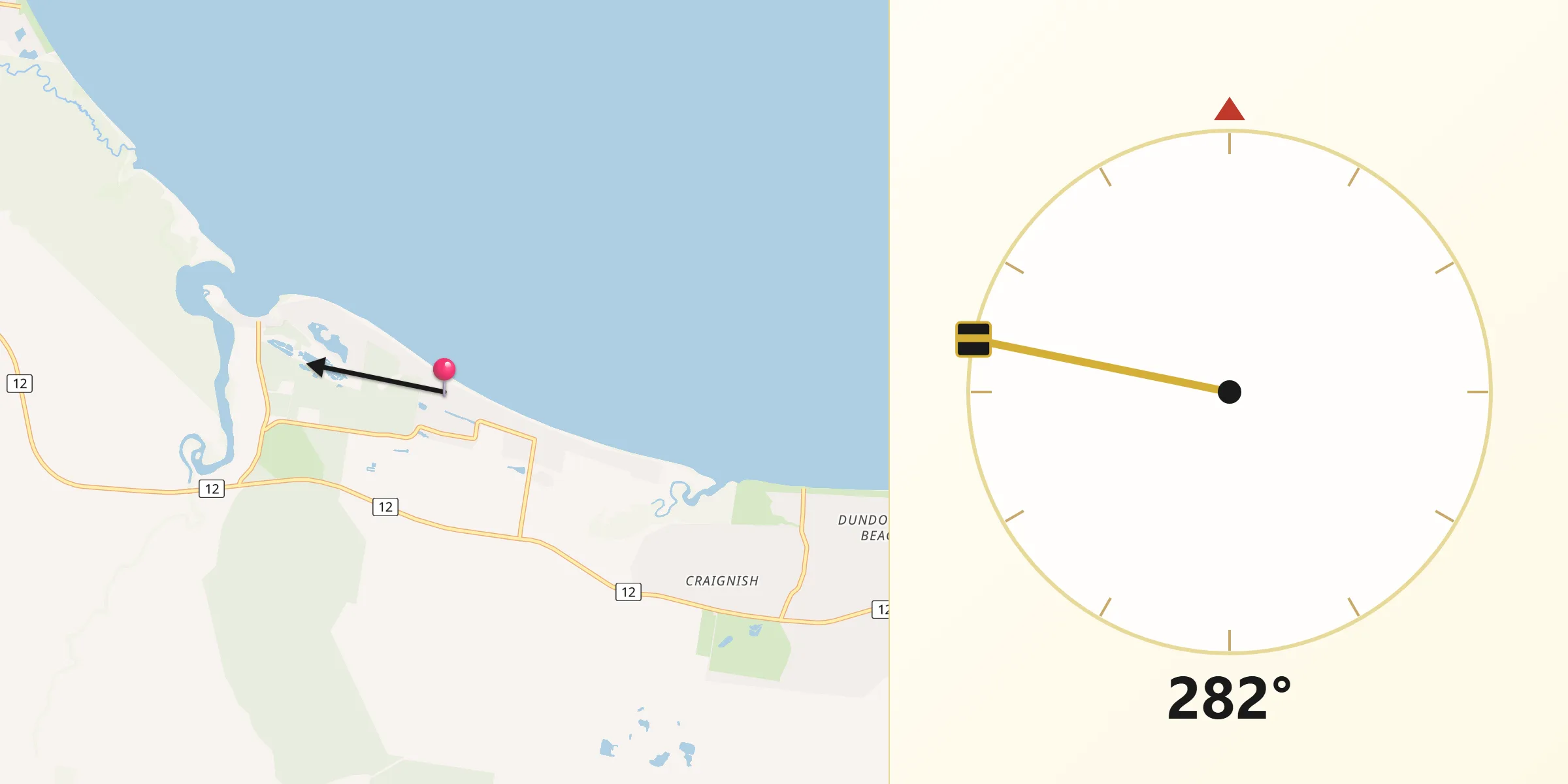 Qibla Direction from Toogoom