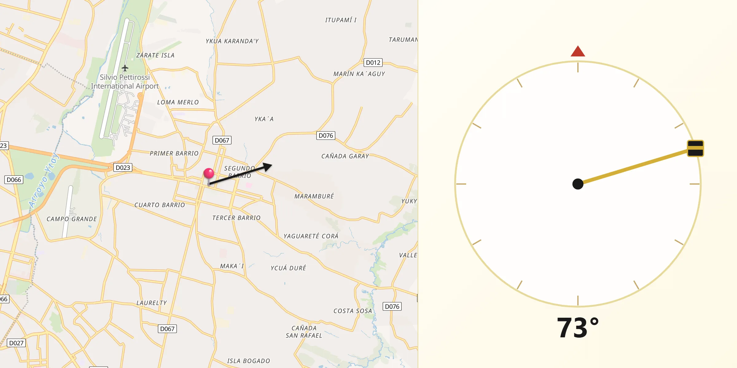 Dirección de la Qibla desde Luque