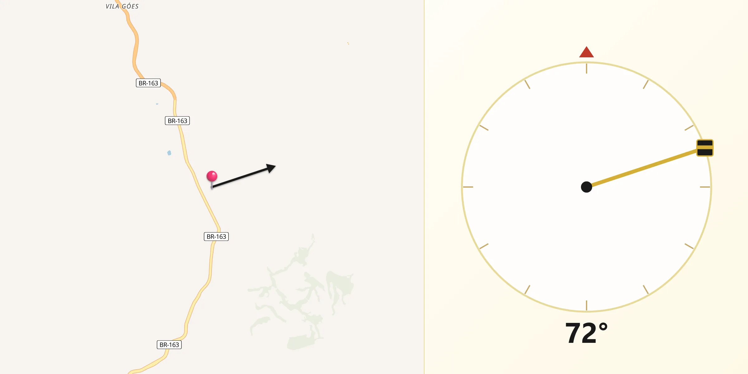 Direção da Qibla a partir de Lindoeste