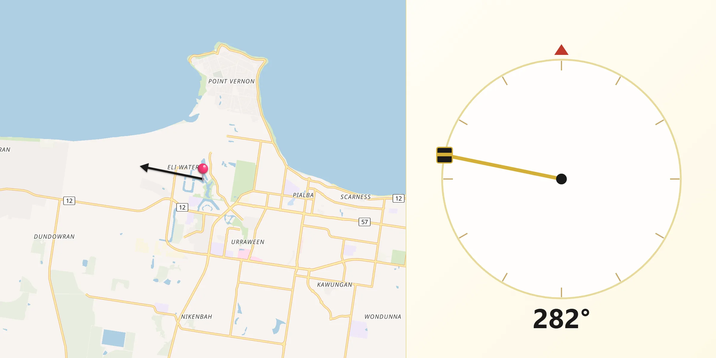 Qibla Direction from Eli Waters