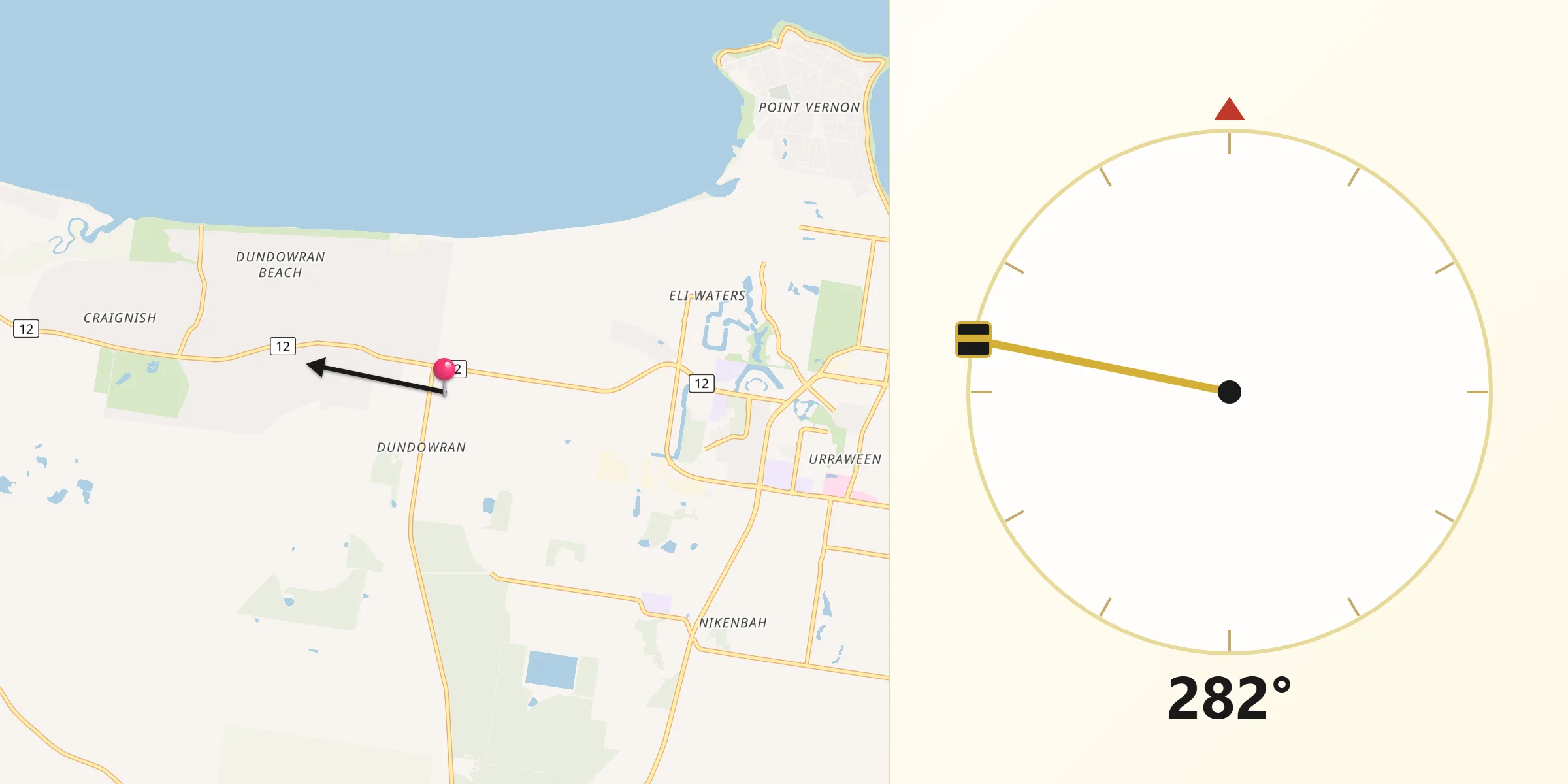 Qibla Direction from Hervey Bay
