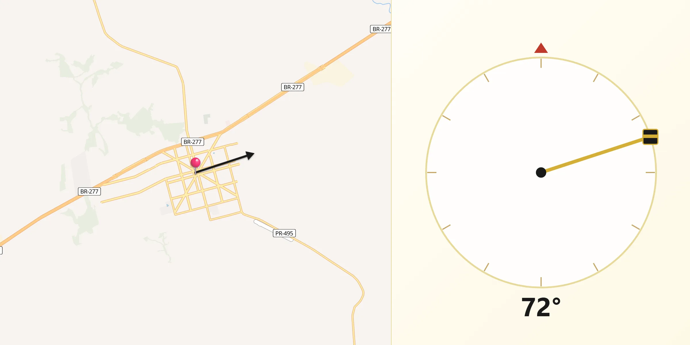 Direção da Qibla a partir de Medianeira