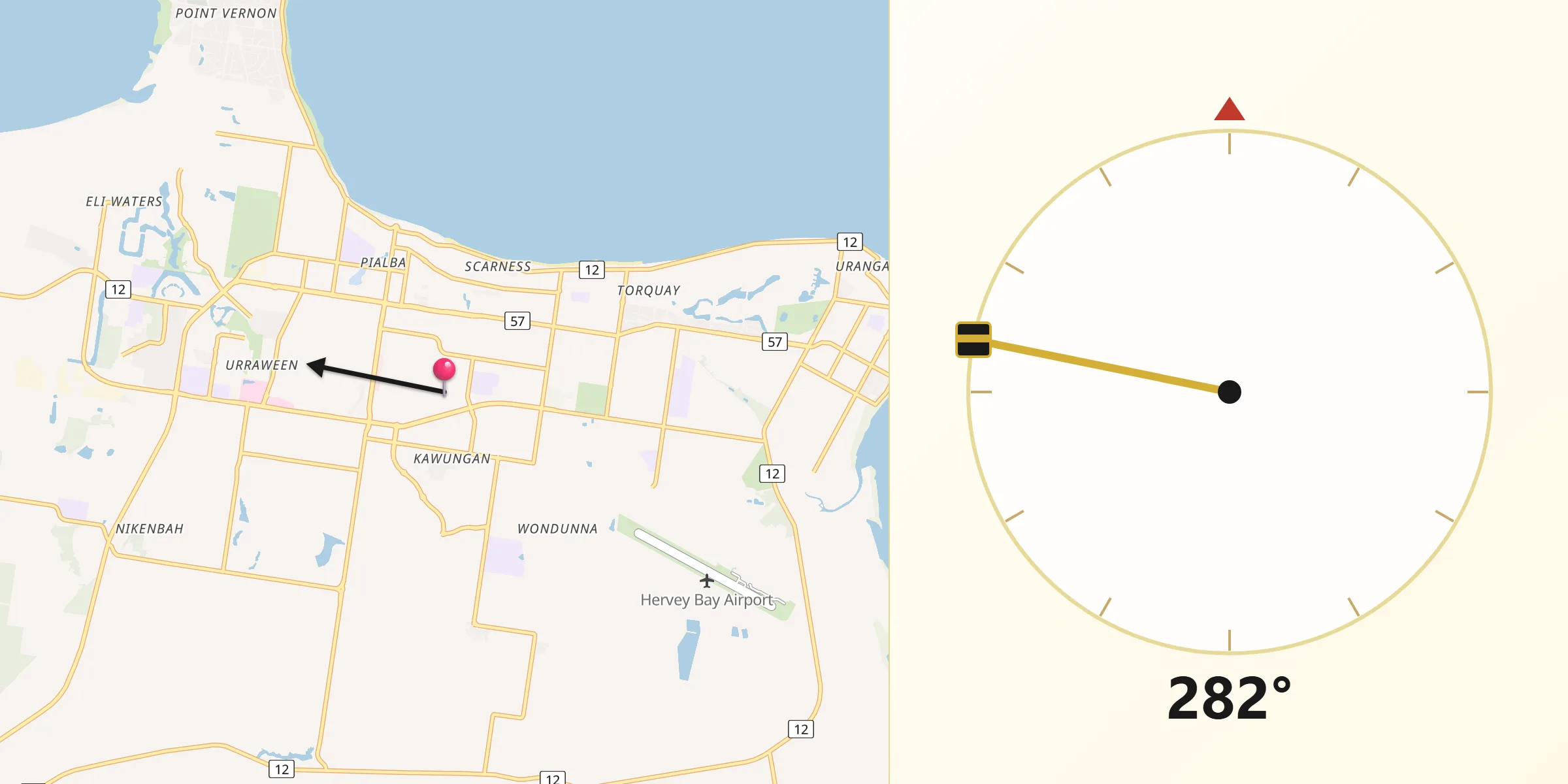 Qibla Direction from Kawungan