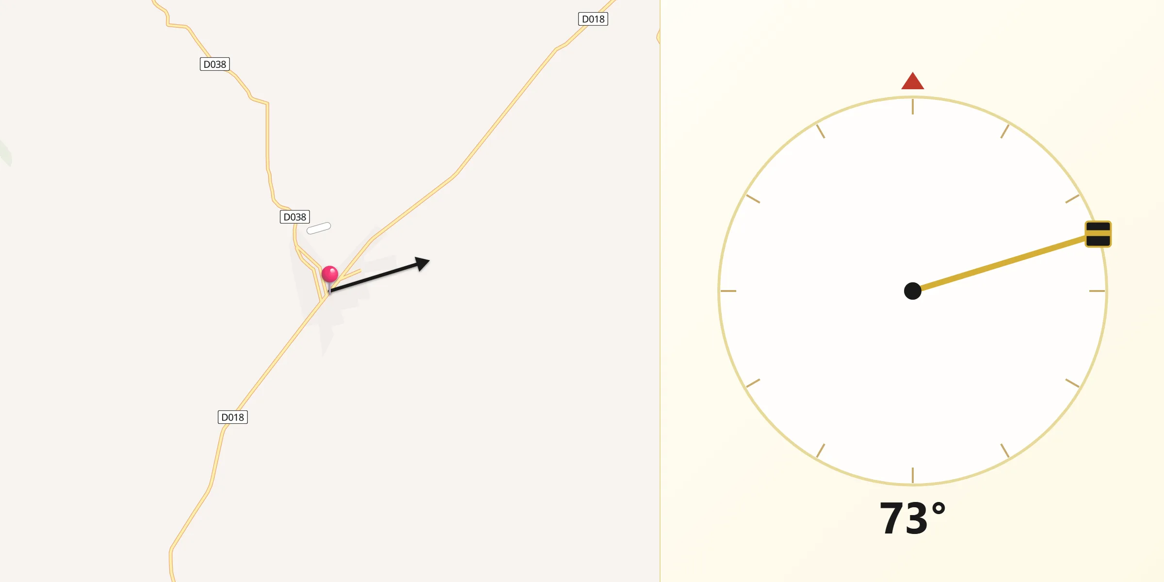 Dirección de la Qibla desde Isla Pucú
