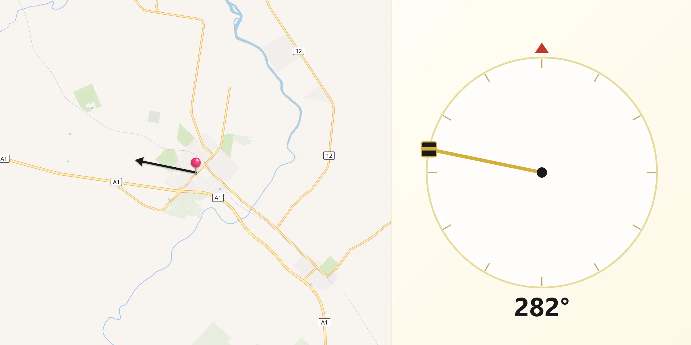 Qibla Direction from Howard