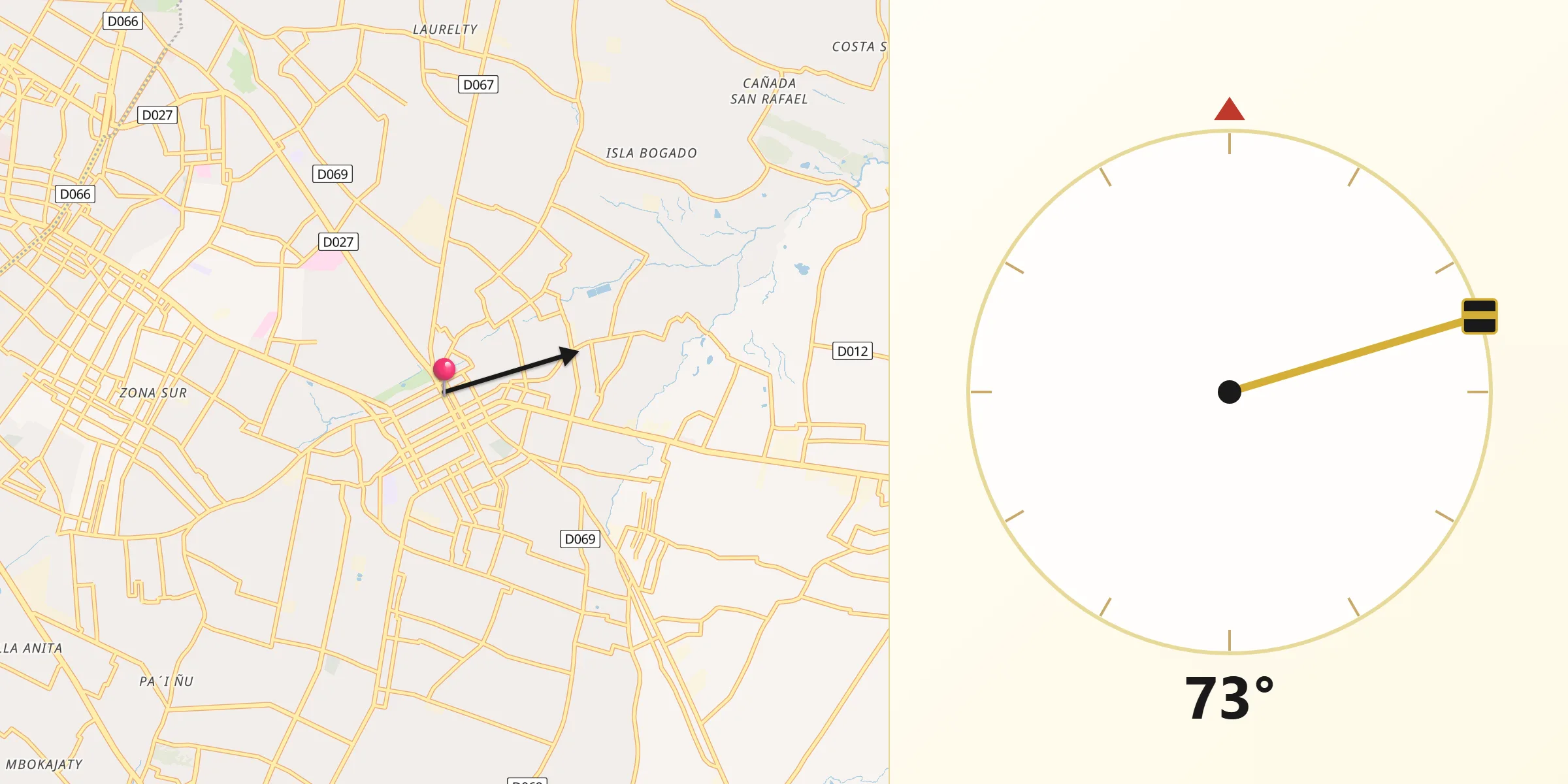 Dirección de la Qibla desde San Lorenzo