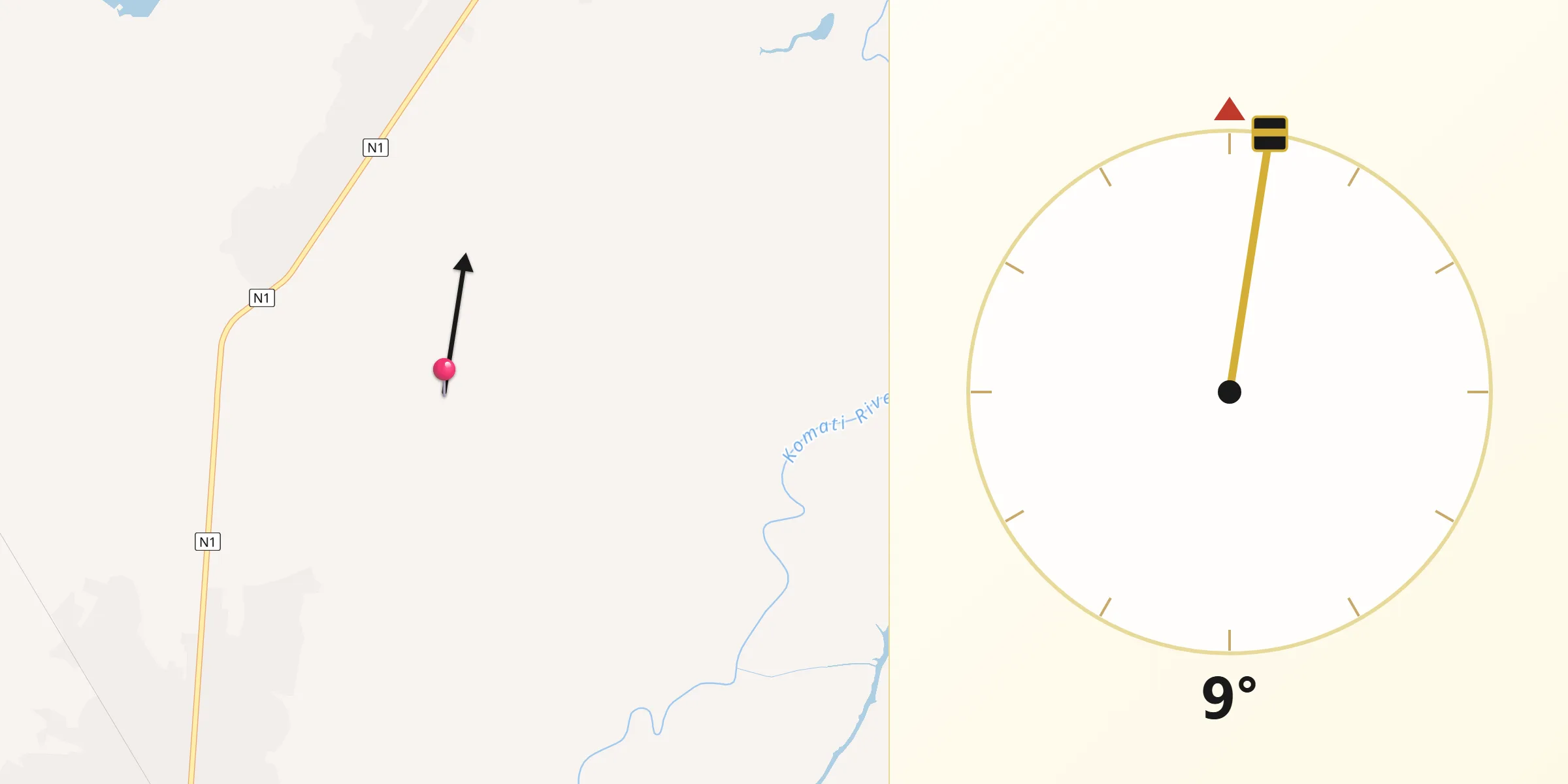 Direção da Qibla a partir de Manhica