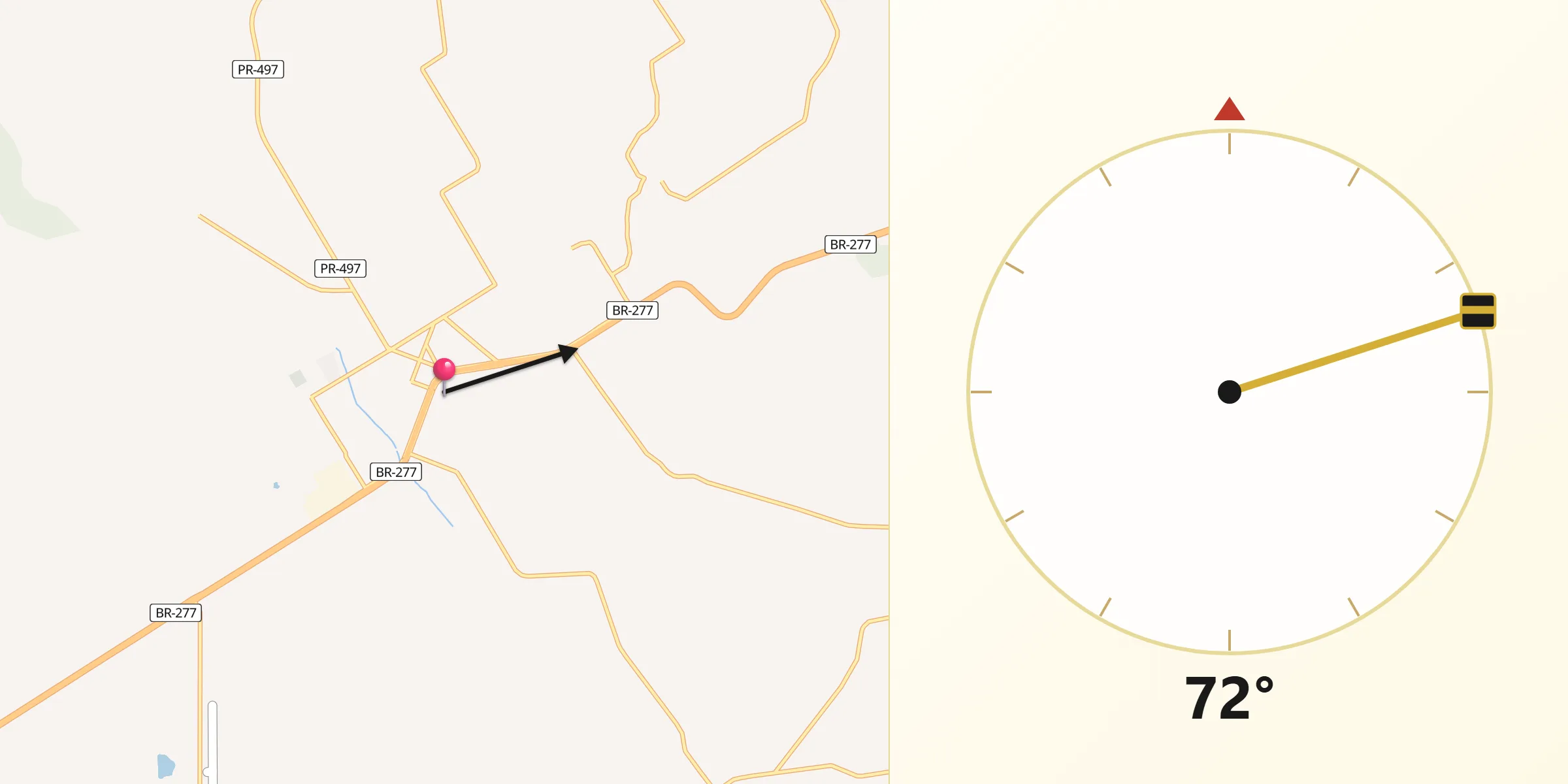 Direção da Qibla a partir de São Miguel do Iguaçu