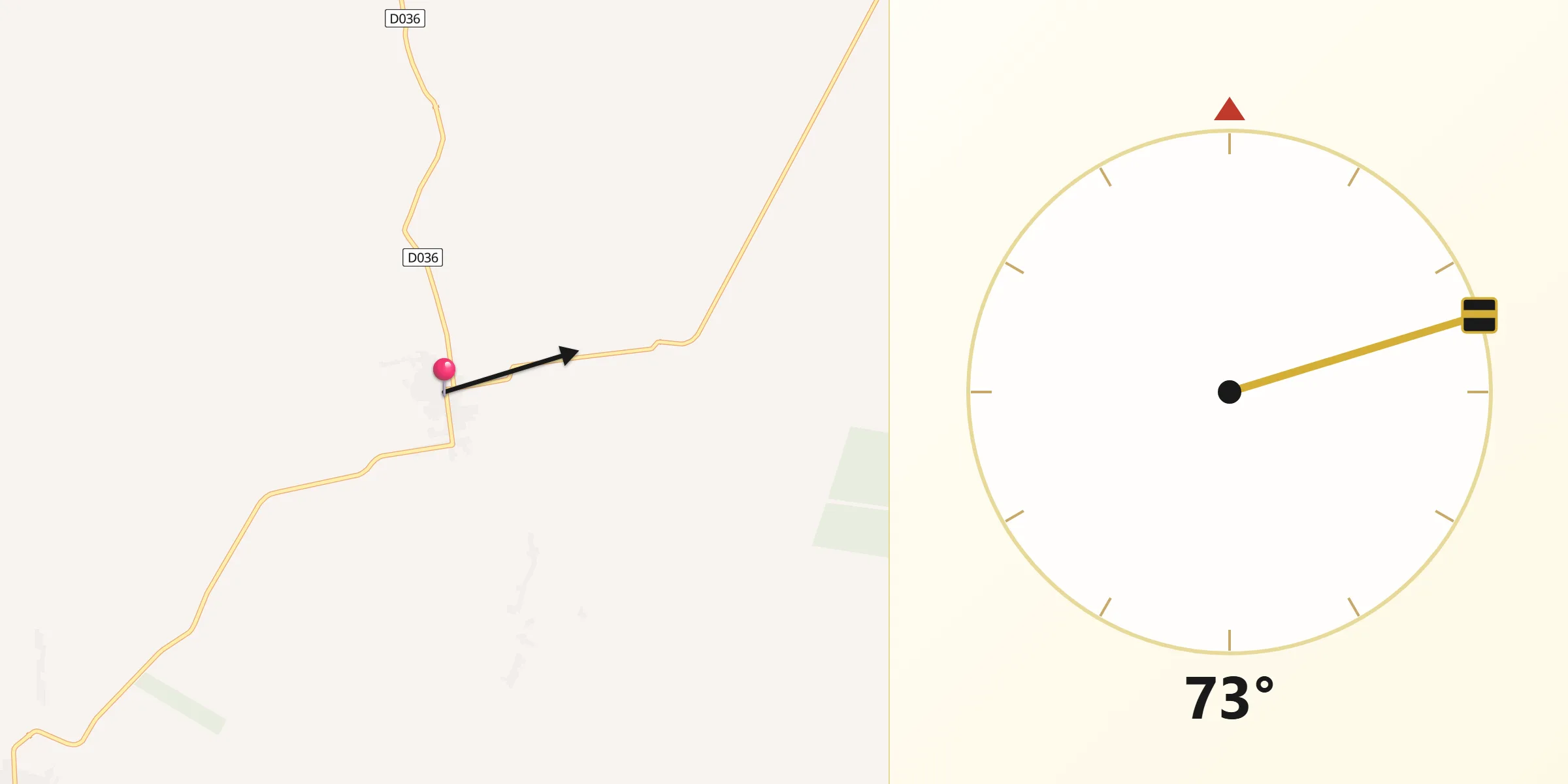 Dirección de la Qibla desde Santa Elena