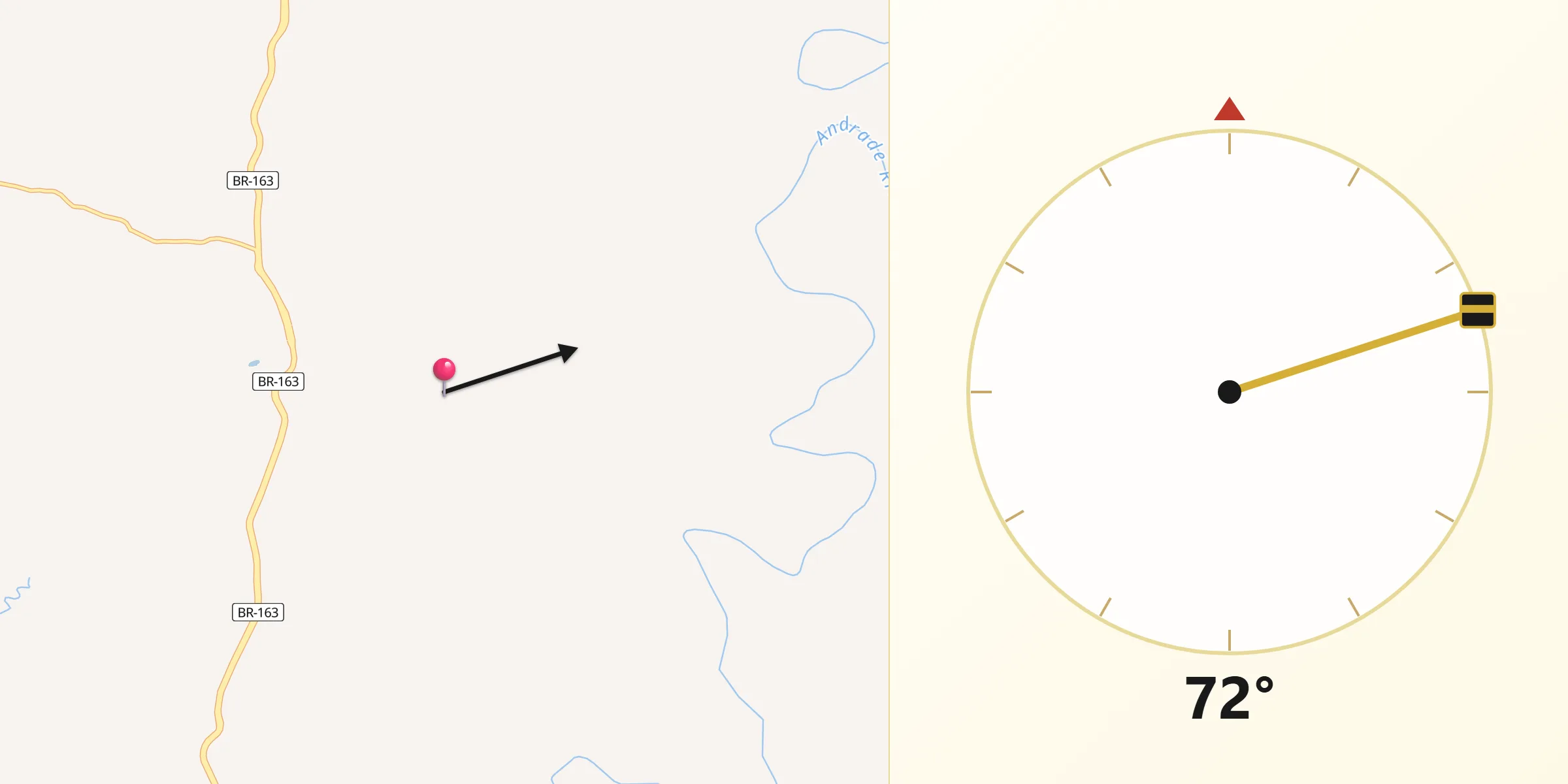 Direção da Qibla a partir de Santa Lúcia