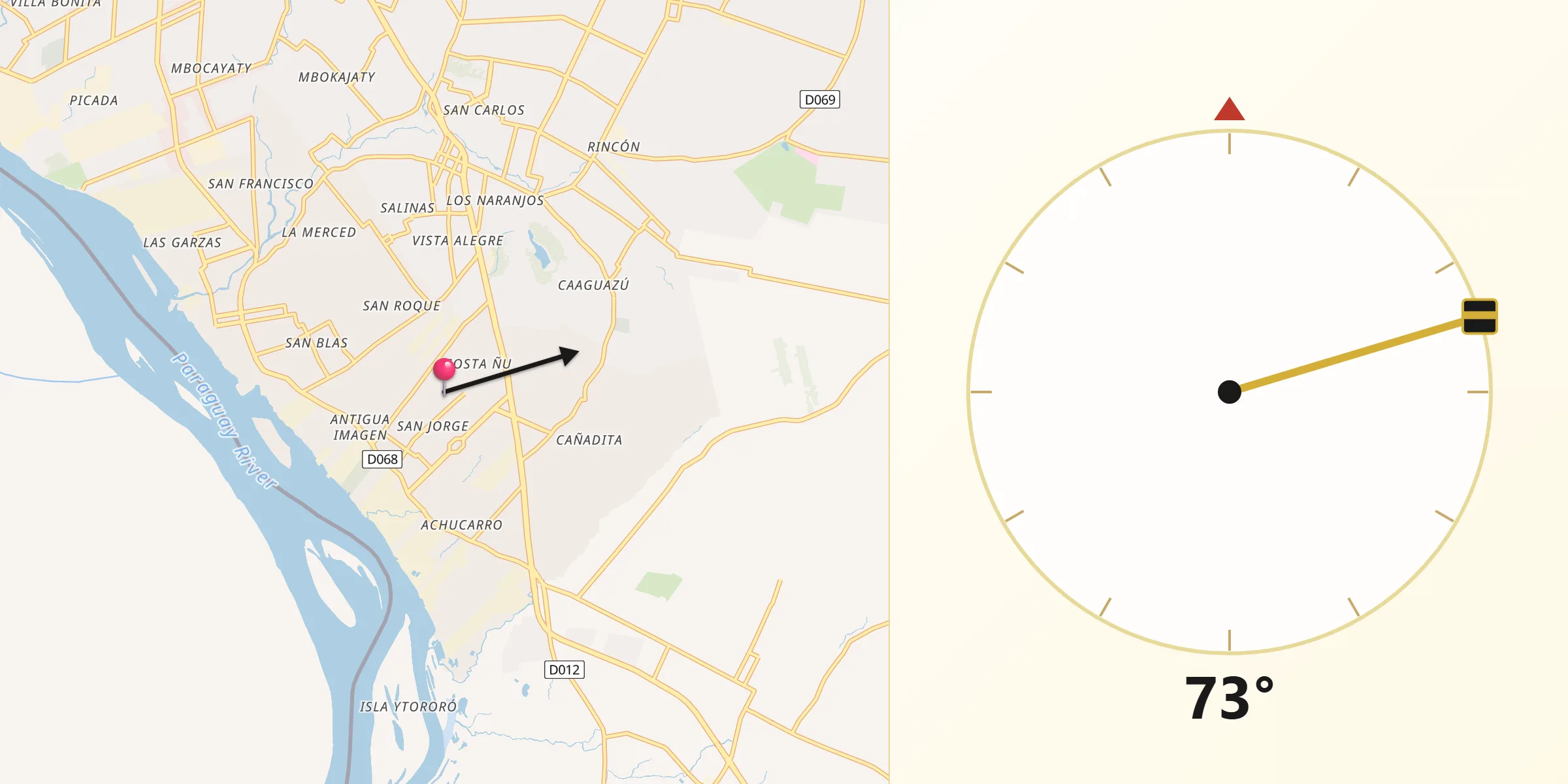 Dirección de la Qibla desde San Antonio