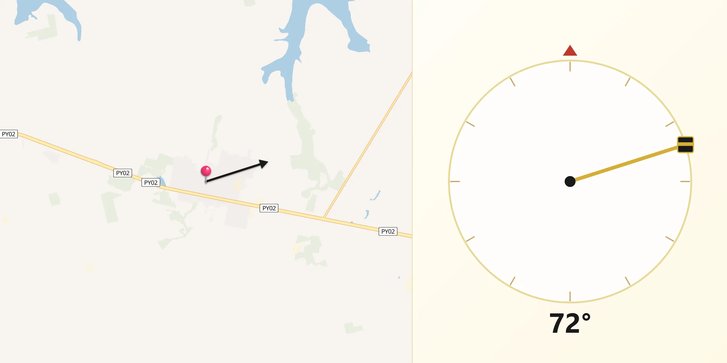 Dirección de la Qibla desde Yguazú
