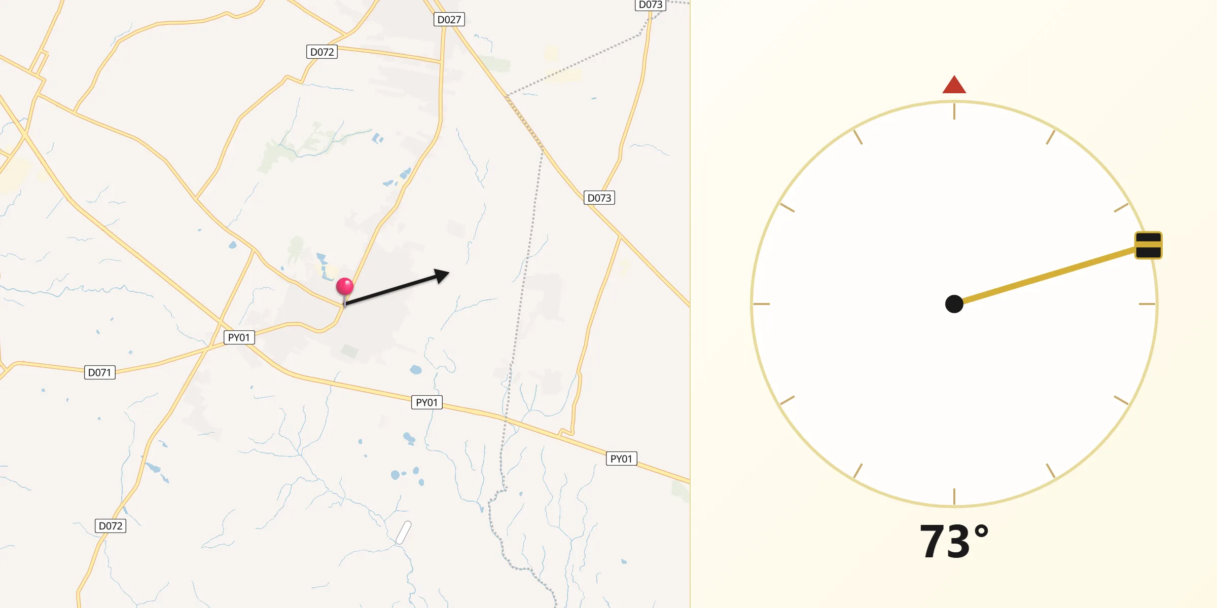 Dirección de la Qibla desde Guarambaré
