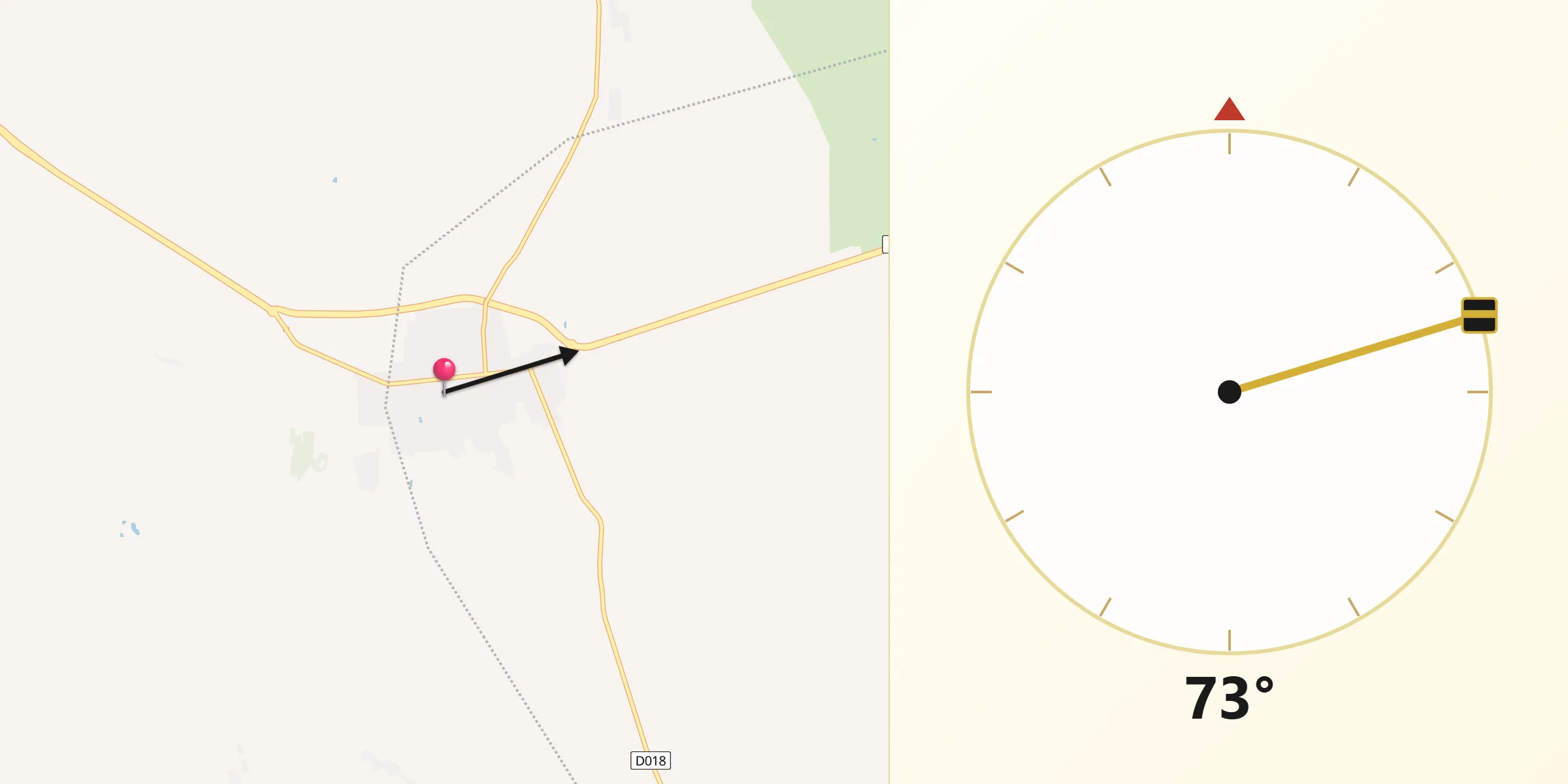 Dirección de la Qibla desde San José