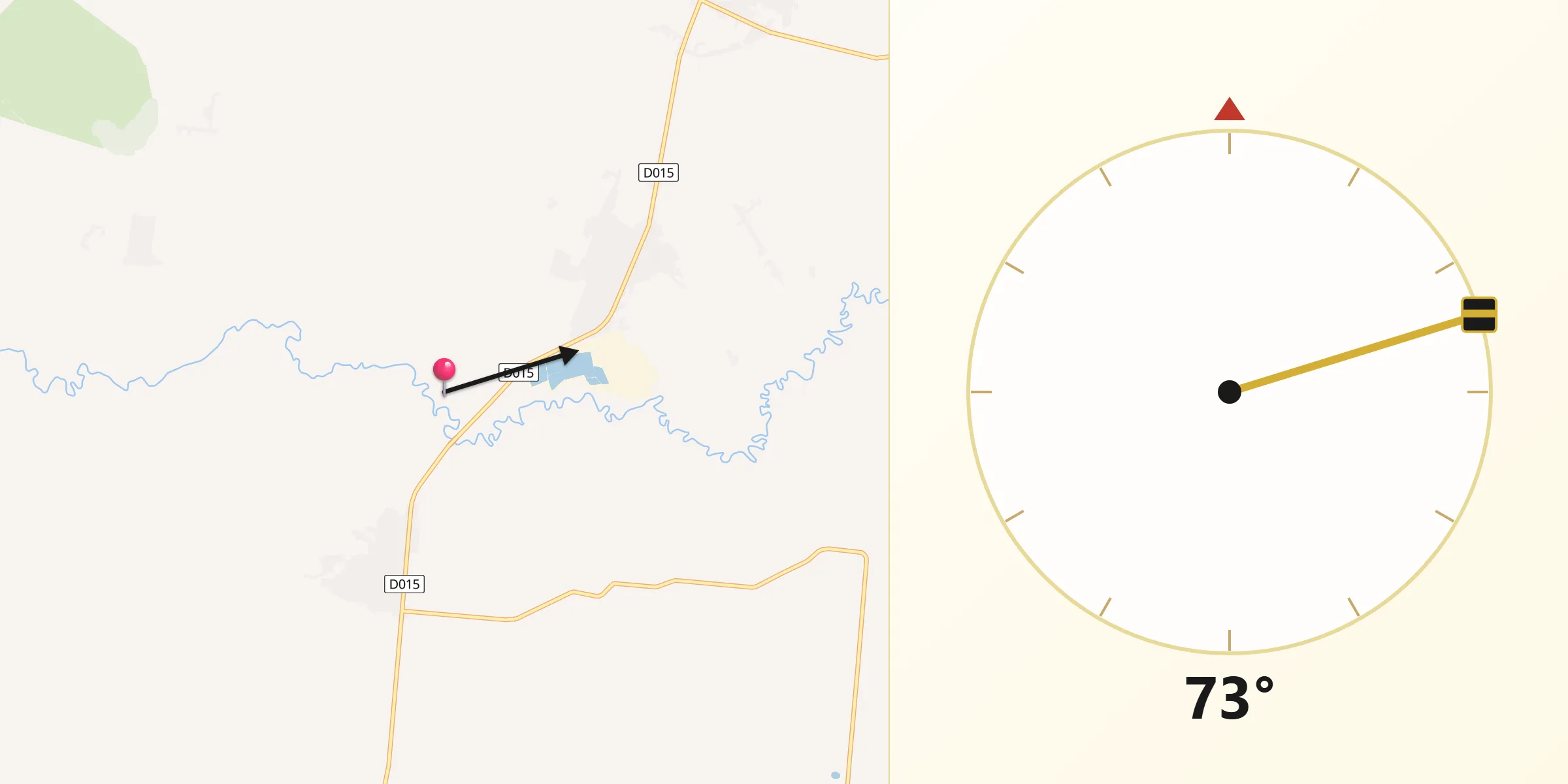 Dirección de la Qibla desde Natalicio Talavera