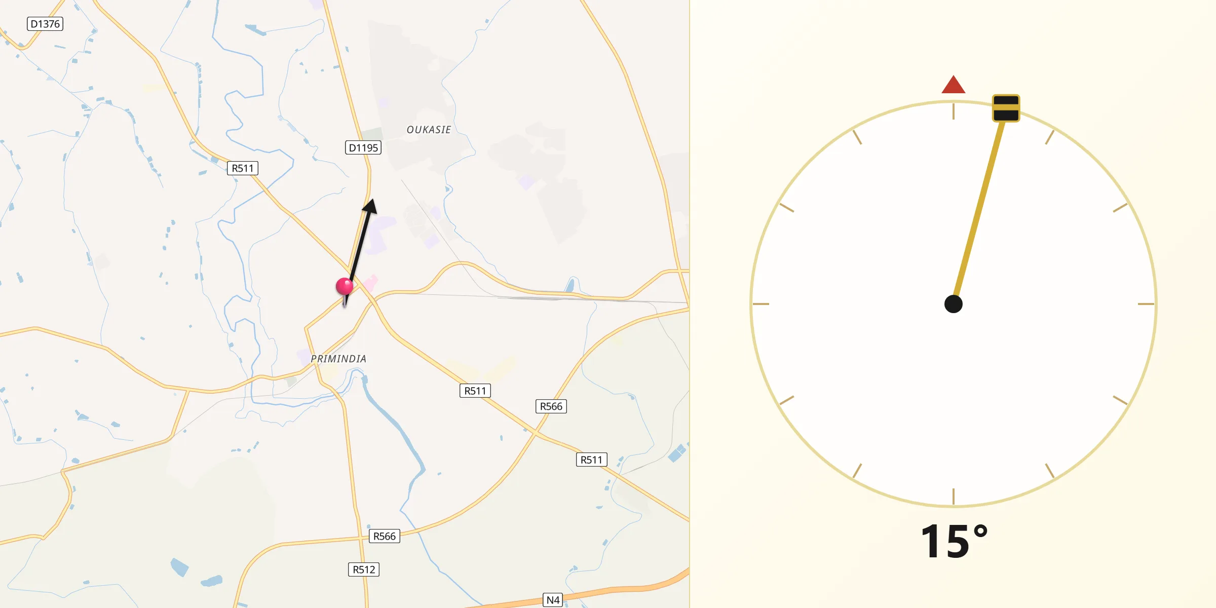 Qibla Direction from Brits