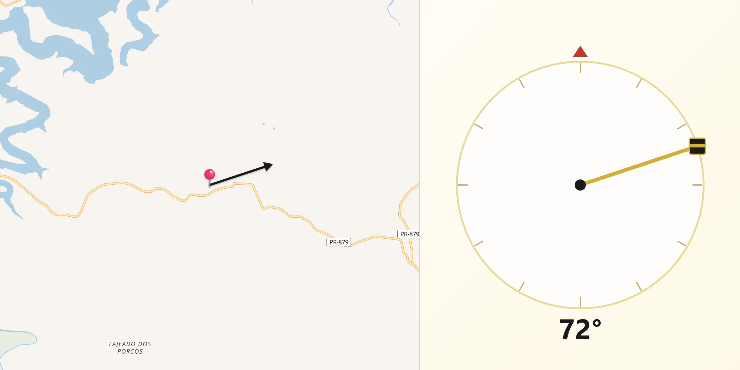 Direção da Qibla a partir de Boa Esperança do Iguaçu