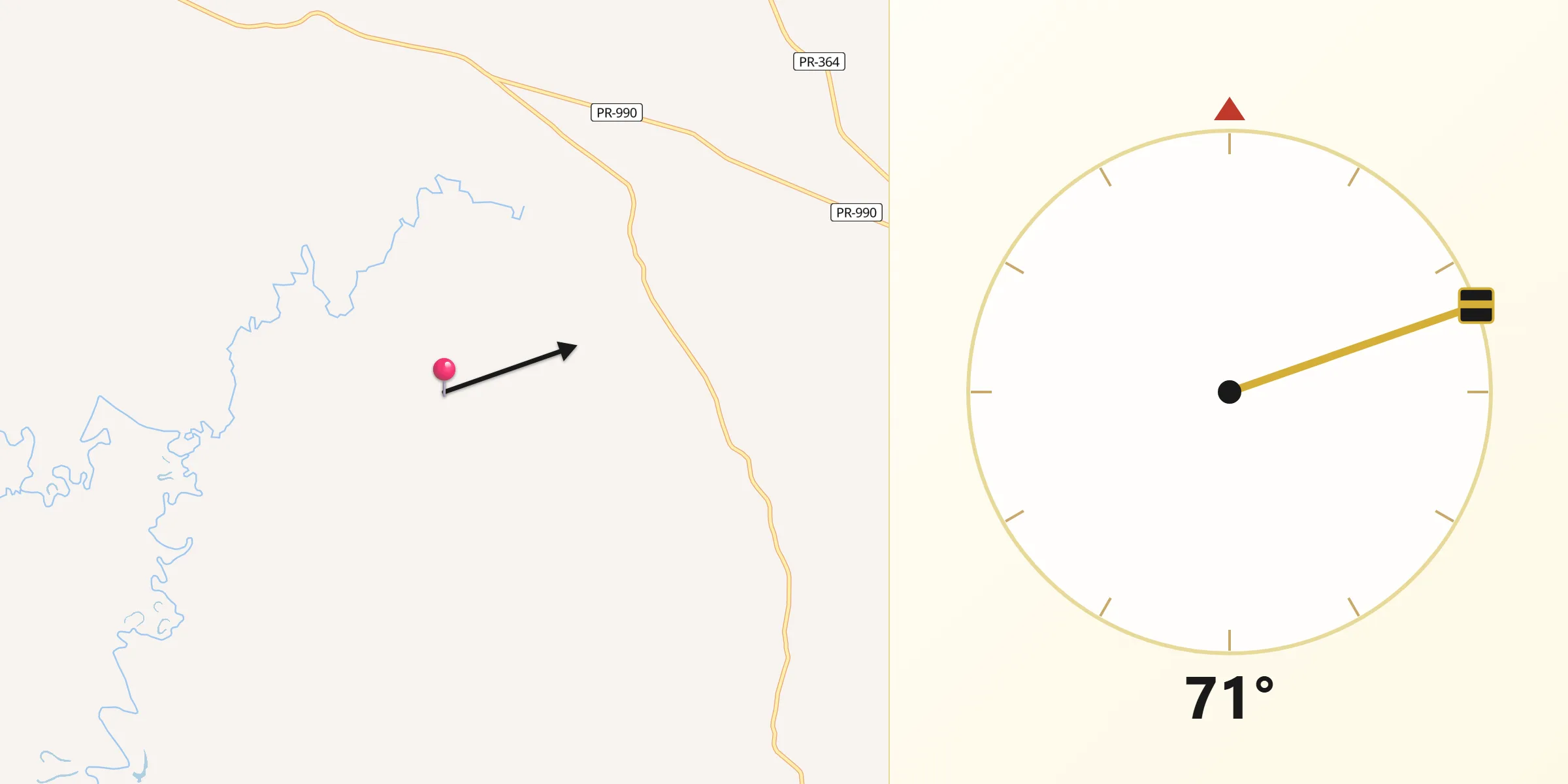 Direção da Qibla a partir de Rebouças