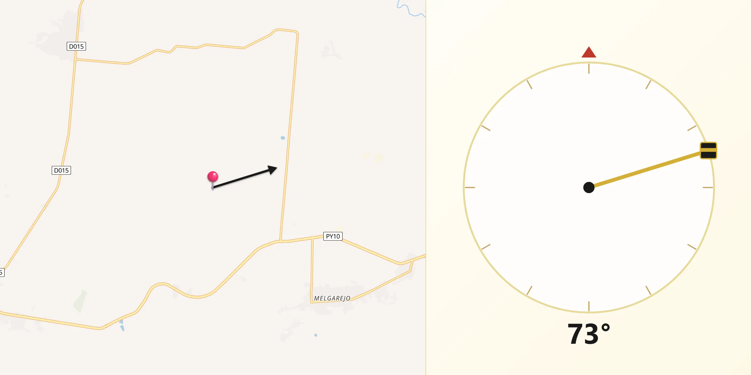 Dirección de la Qibla desde Independencia