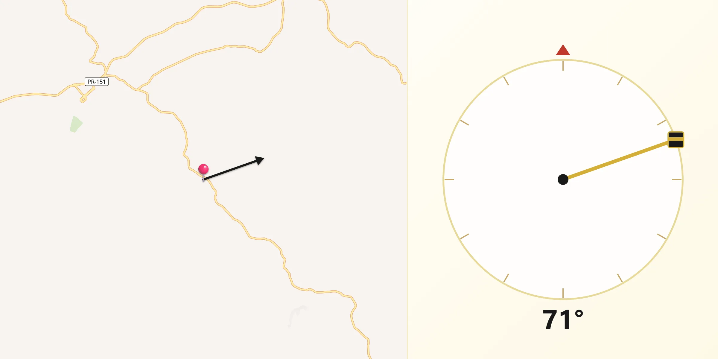 Direção da Qibla a partir de São João do Triunfo