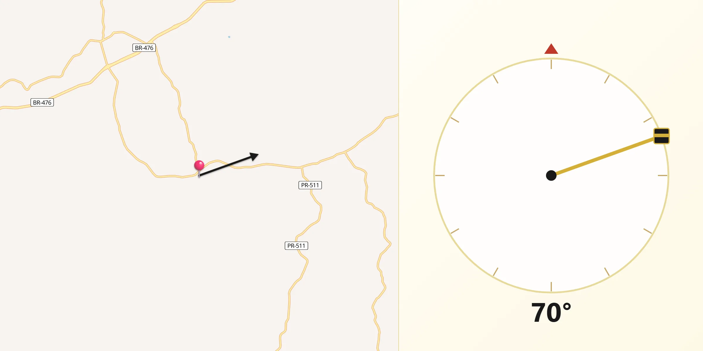 Direção da Qibla a partir de Contenda