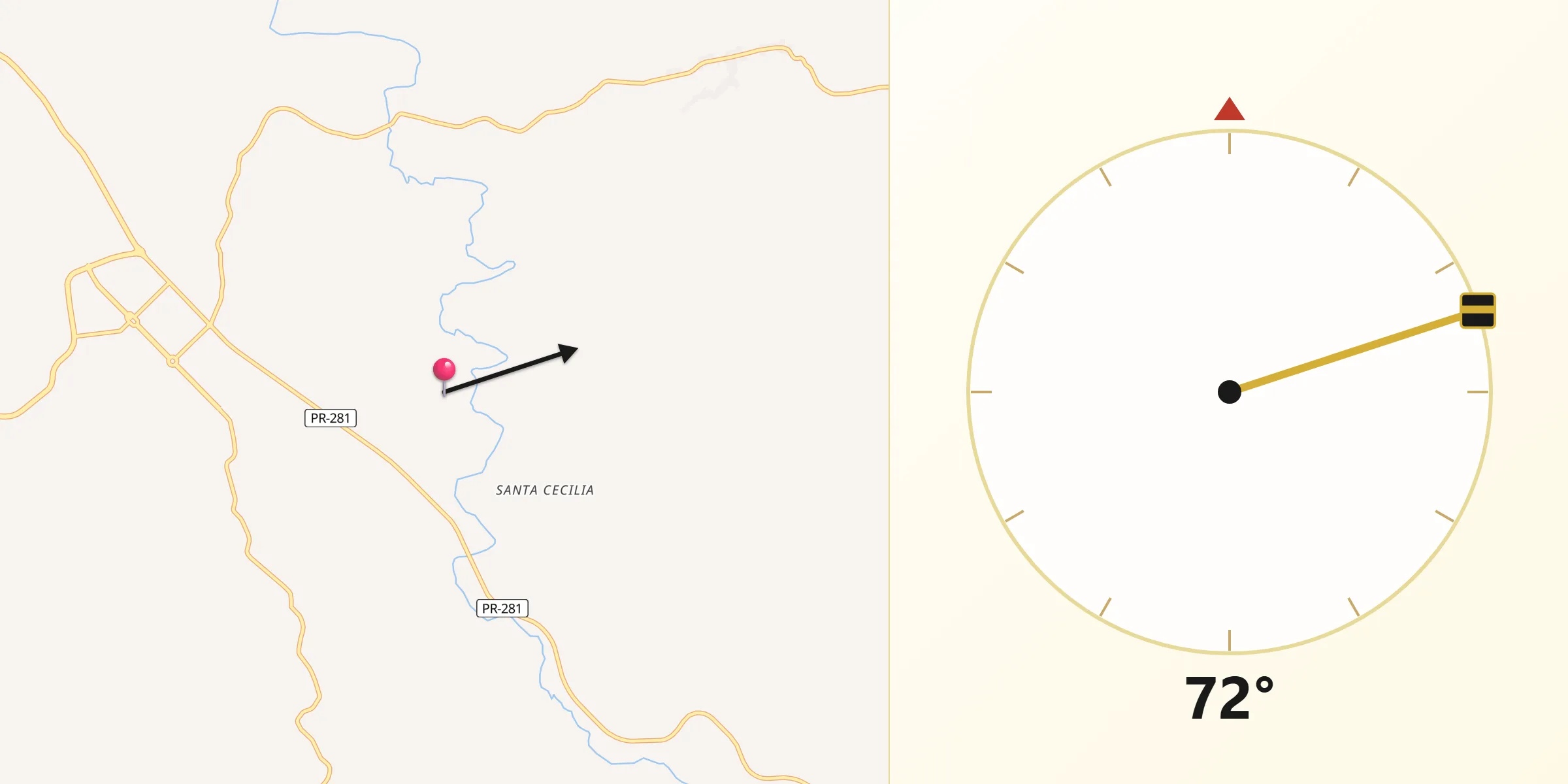 Direção da Qibla a partir de Planalto