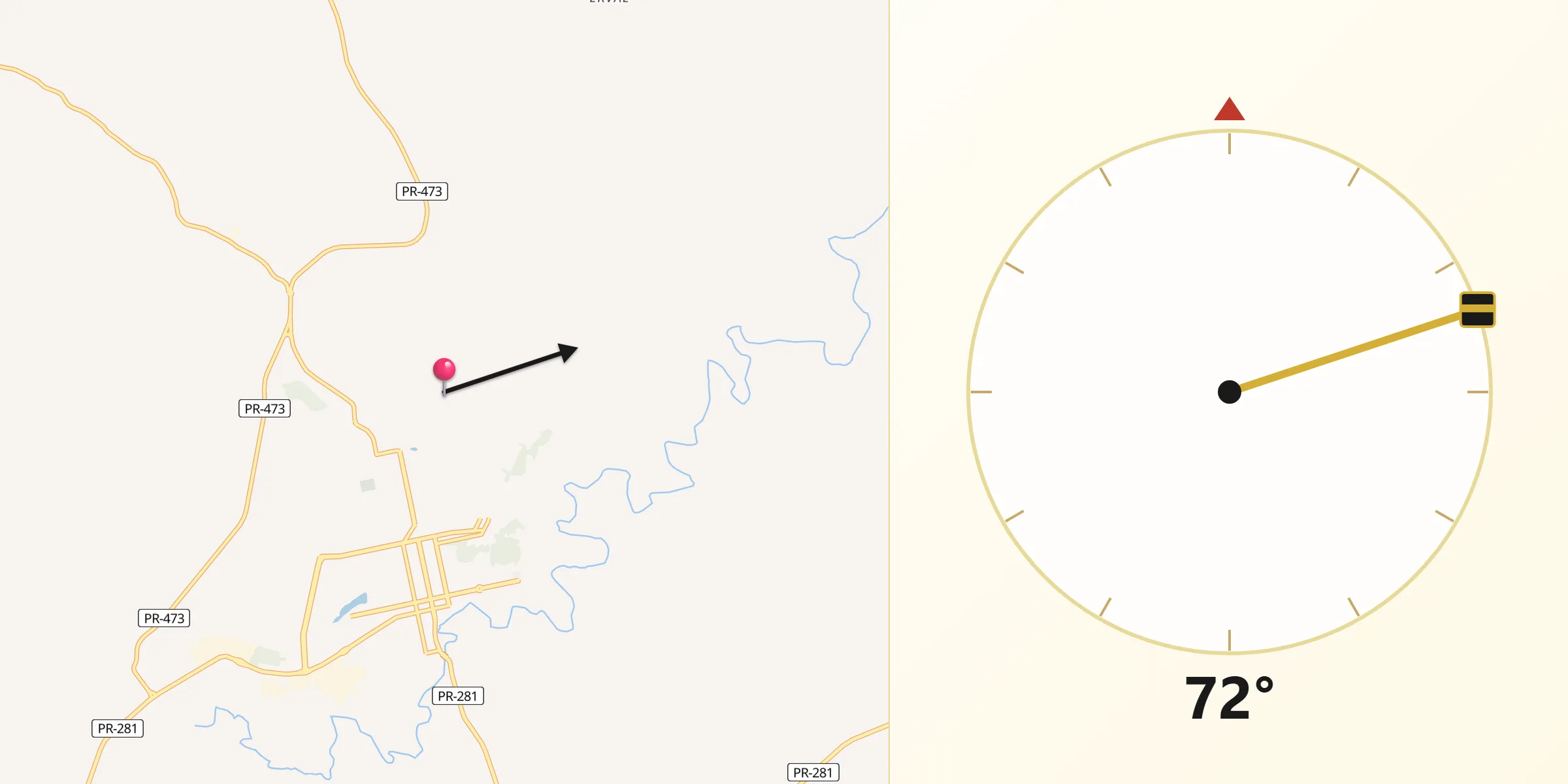 Direção da Qibla a partir de Dois Vizinhos