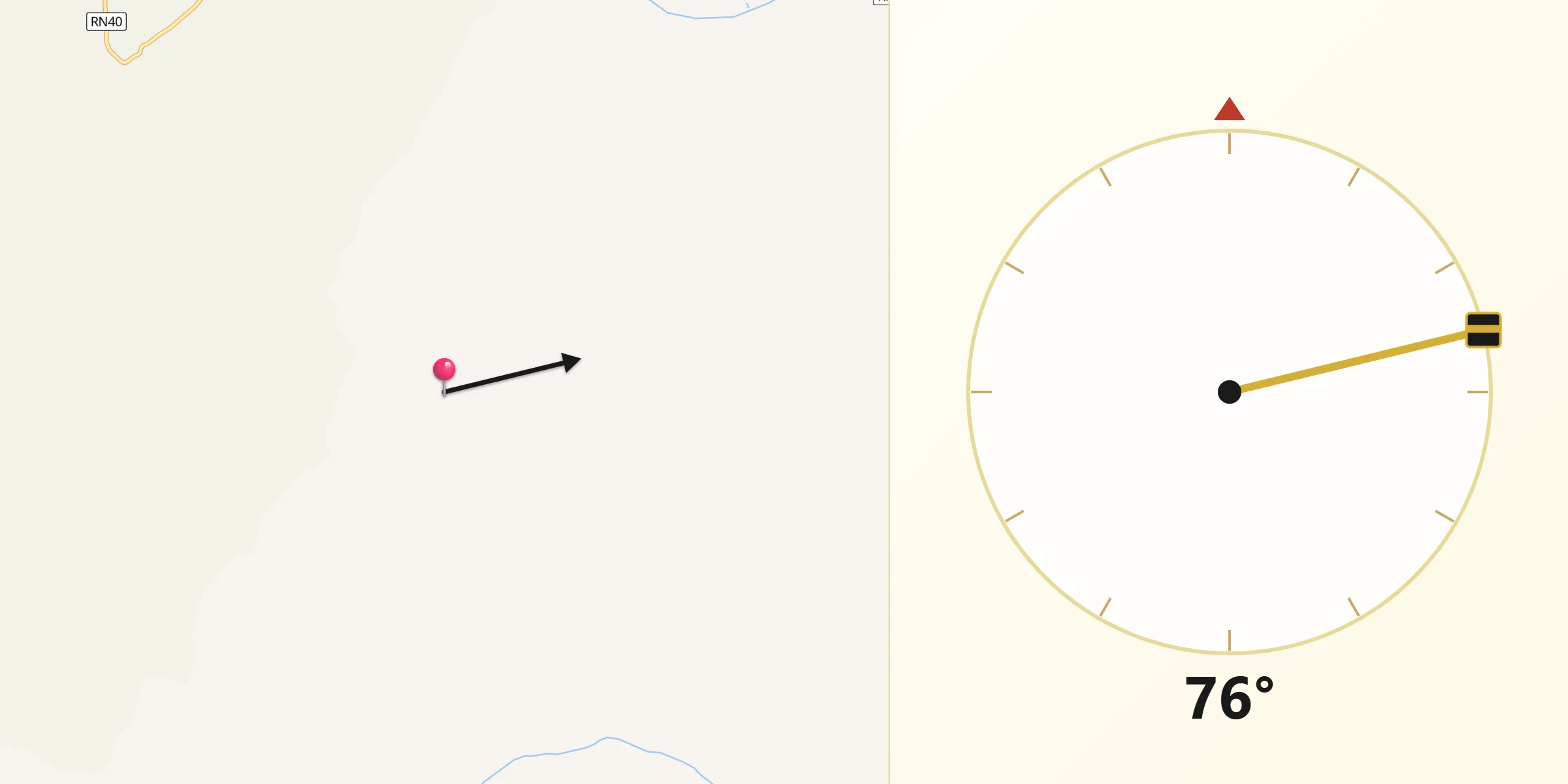 Dirección de la Qibla desde Departamento de San Carlos