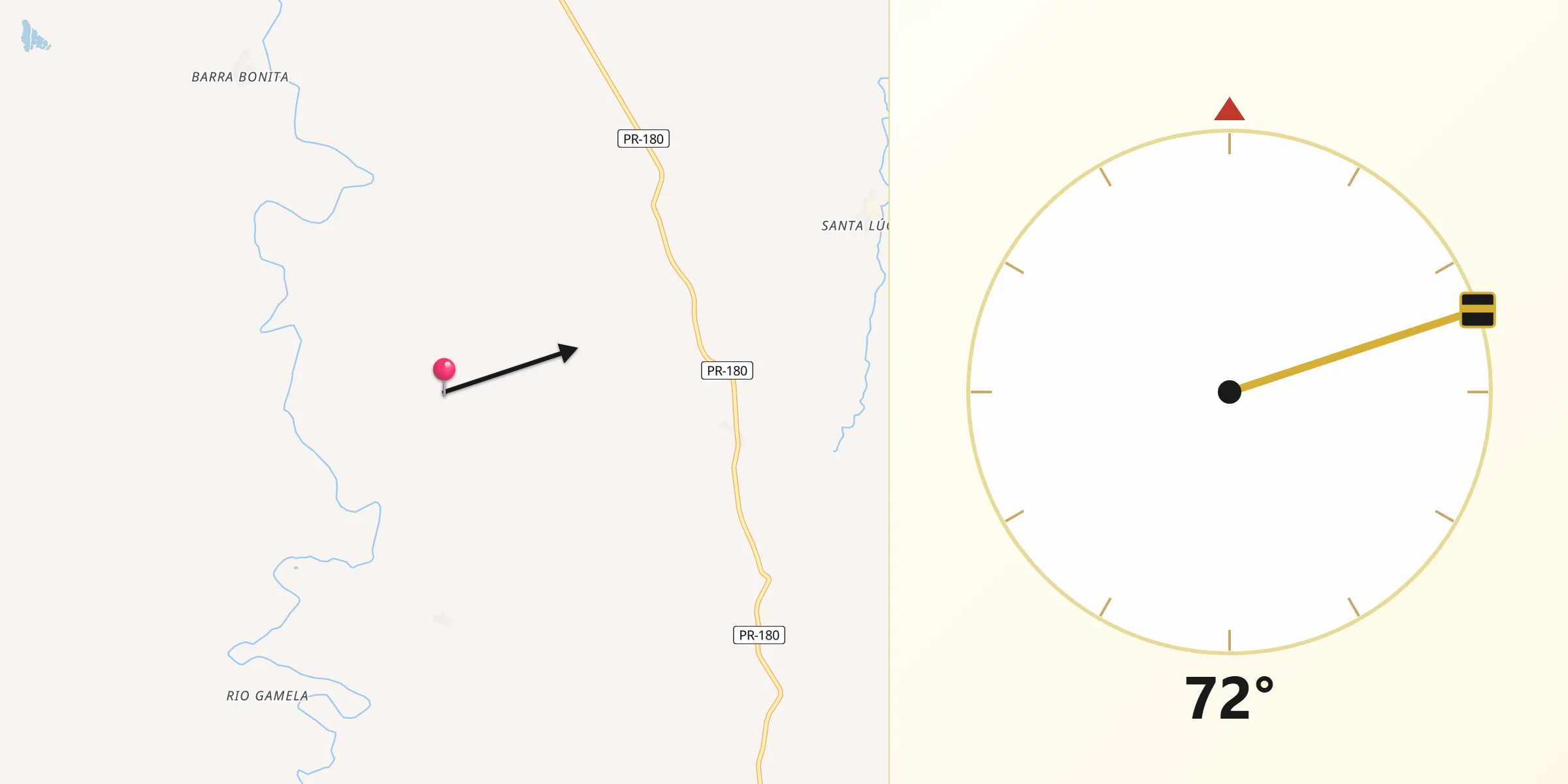 Direção da Qibla a partir de Enéas Marques