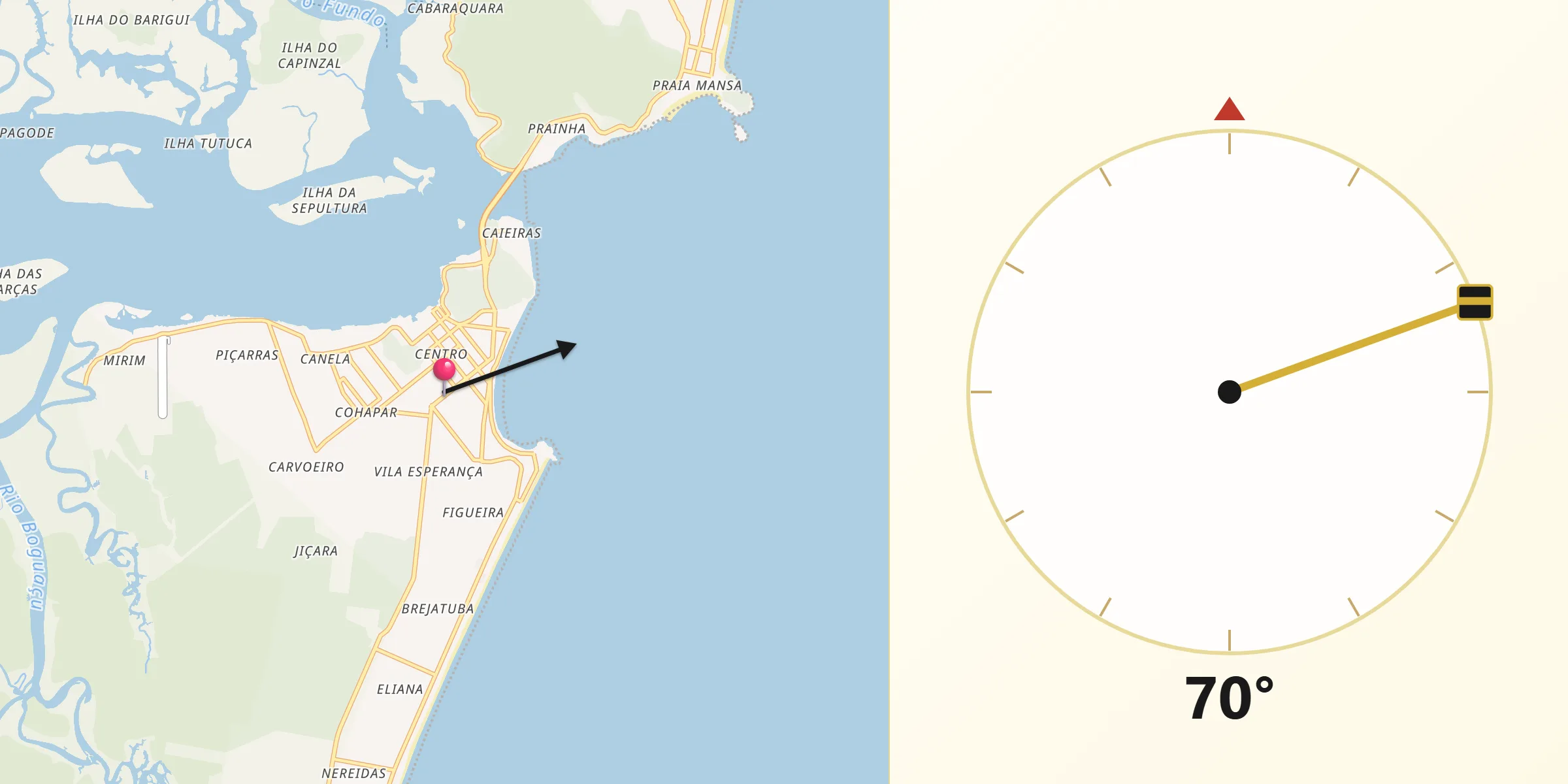 Direção da Qibla a partir de Guaratuba