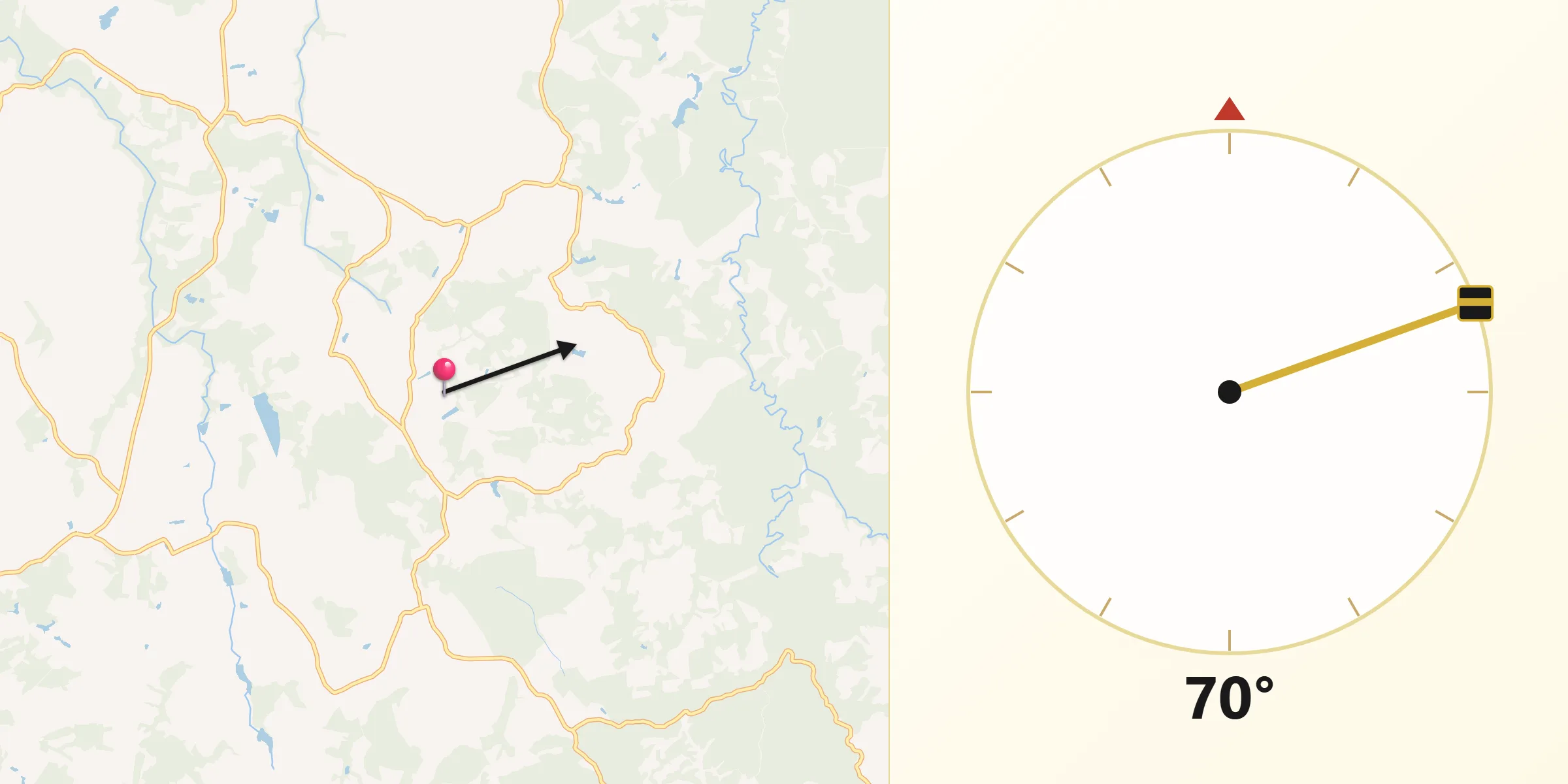 Direção da Qibla a partir de Tijucas do Sul