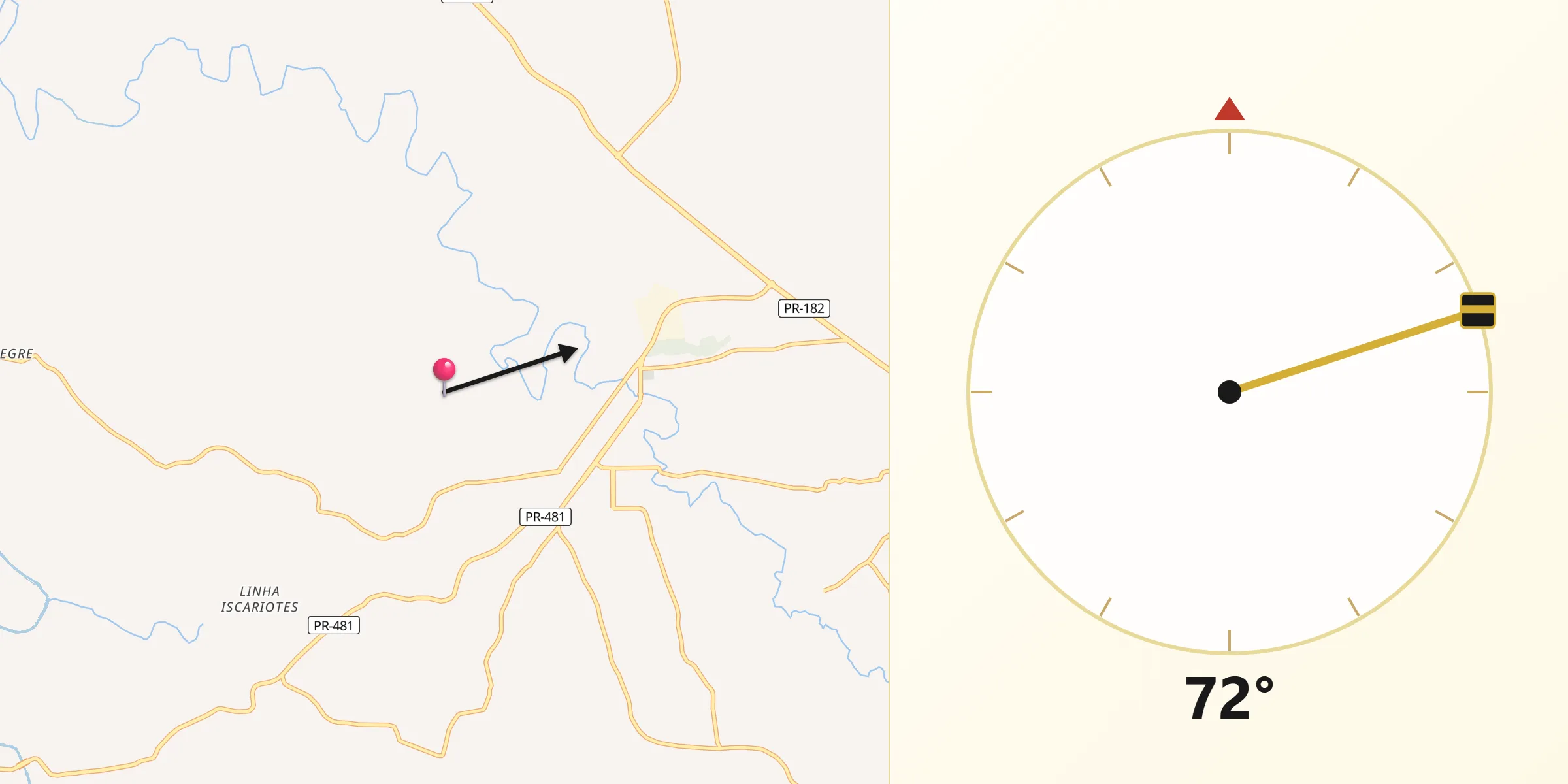 Direção da Qibla a partir de Ampére