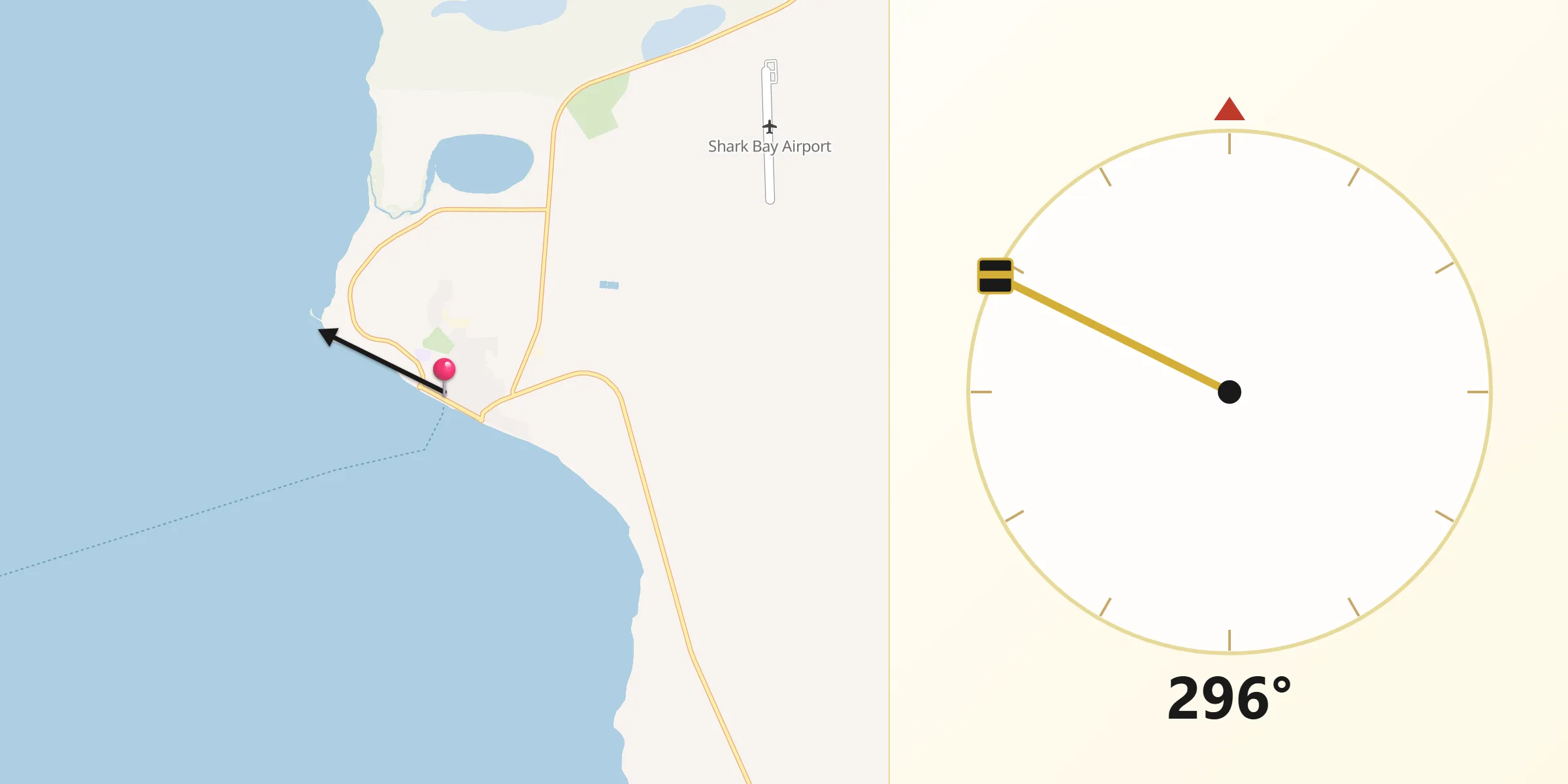 Qibla Direction from Denham
