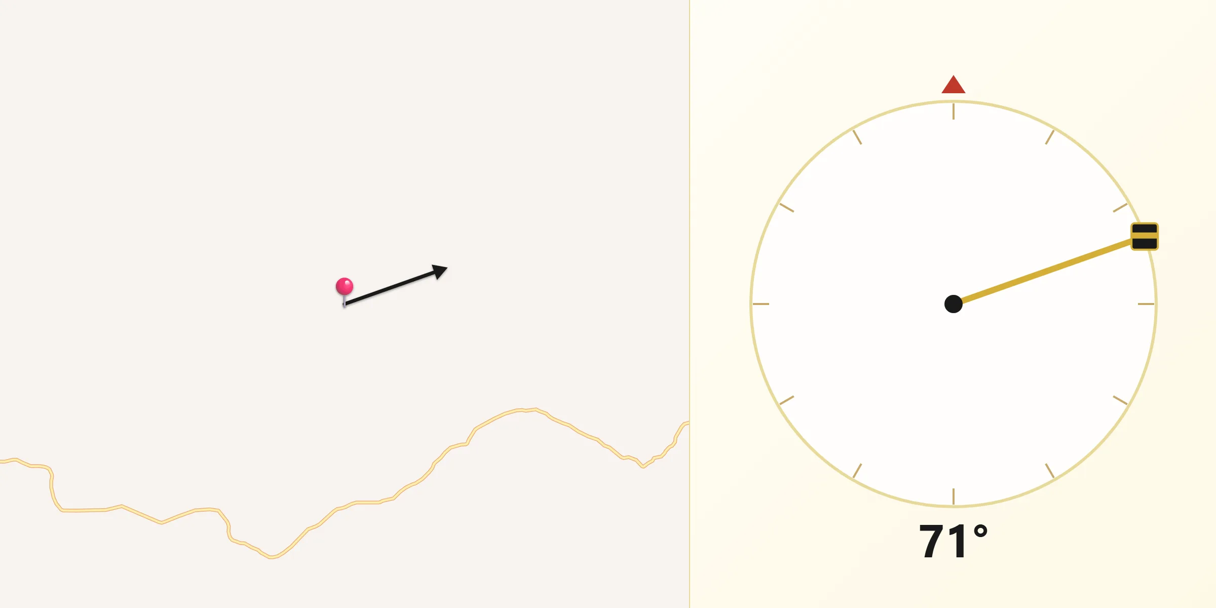 Direção da Qibla a partir de Antônio Olinto