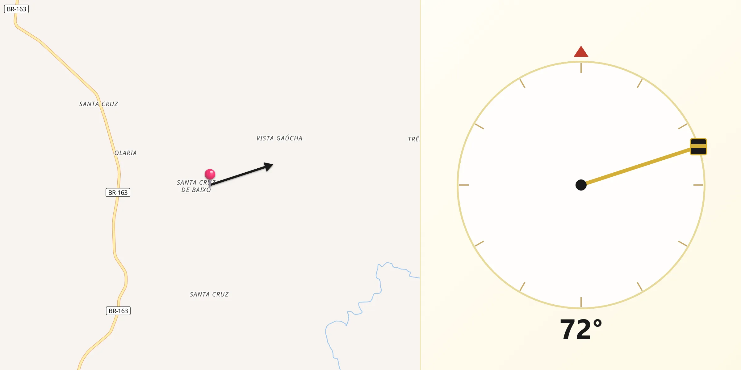 Direção da Qibla a partir de Pranchita