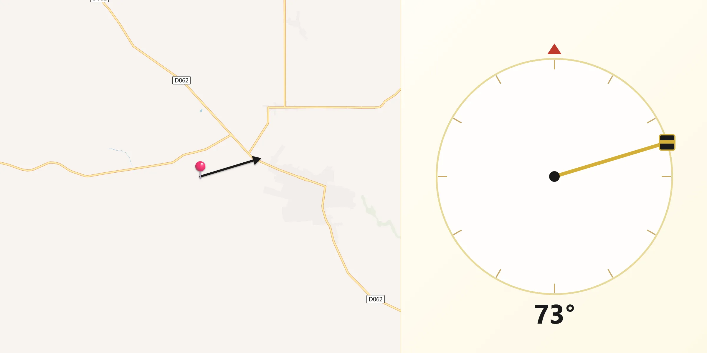 Dirección de la Qibla desde Ybycuí