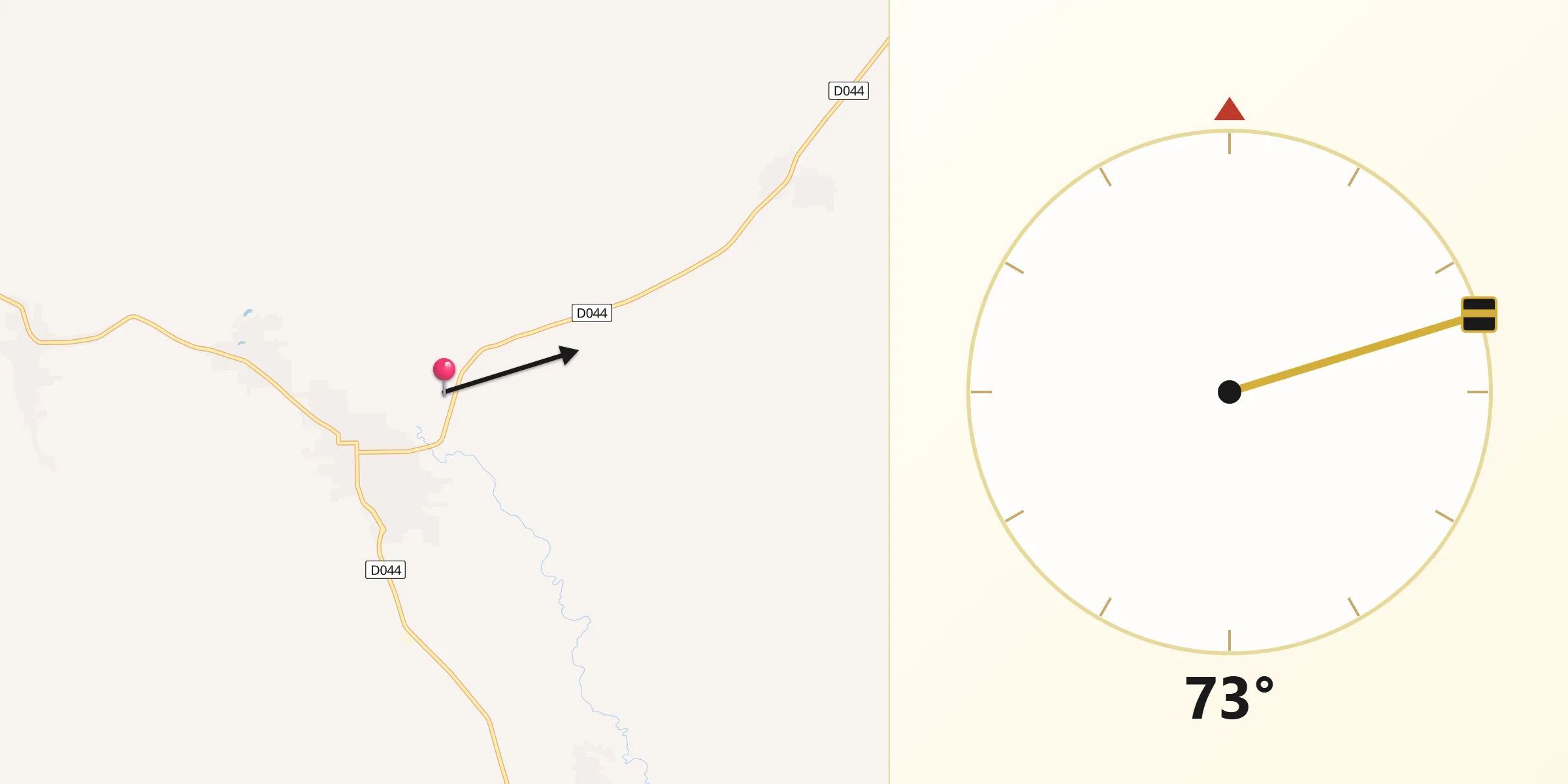 Dirección de la Qibla desde Abaí